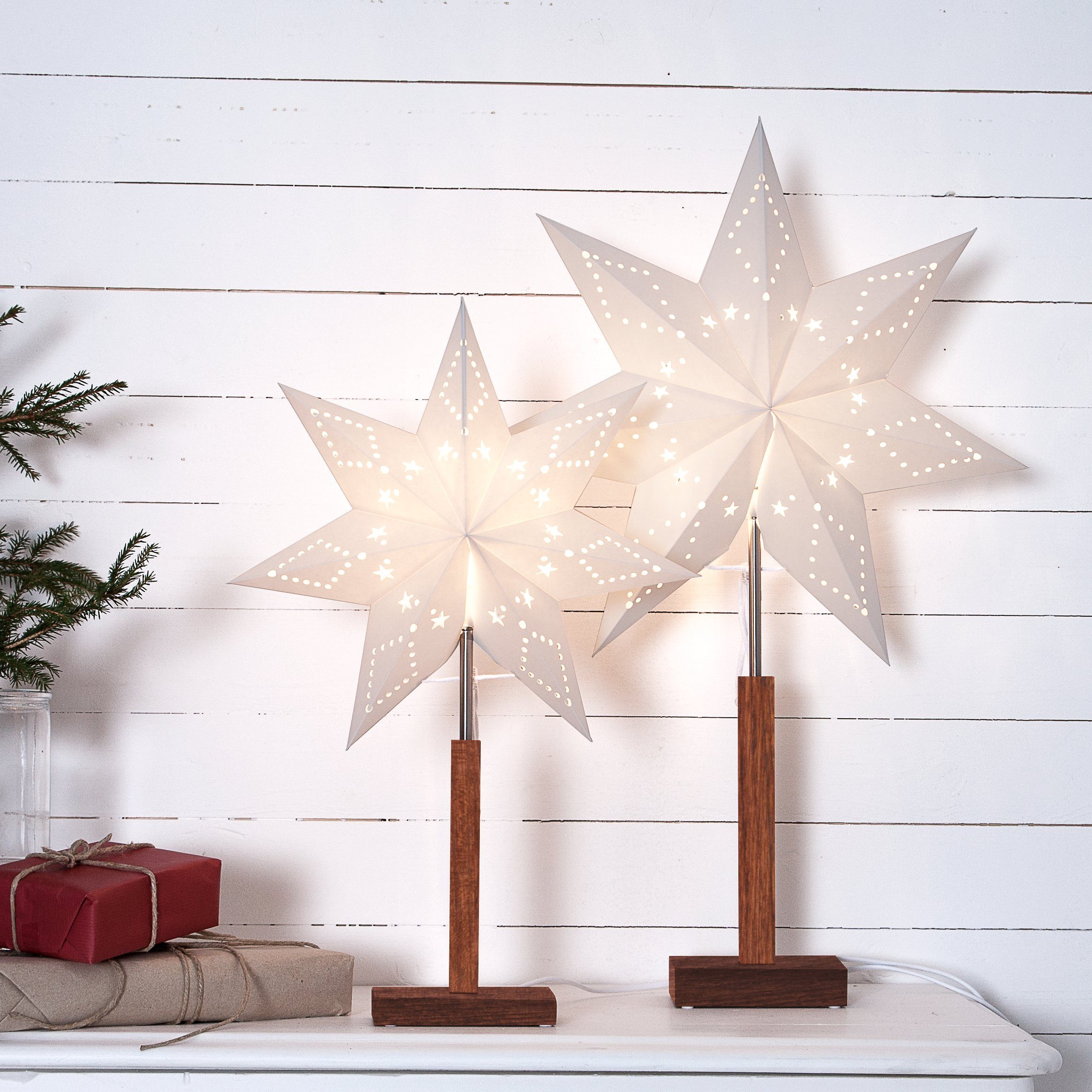 EGLO Papierstern Karo, Tischlampe, Dekostern beleuchtet aus Papier mit Kabe günstig online kaufen