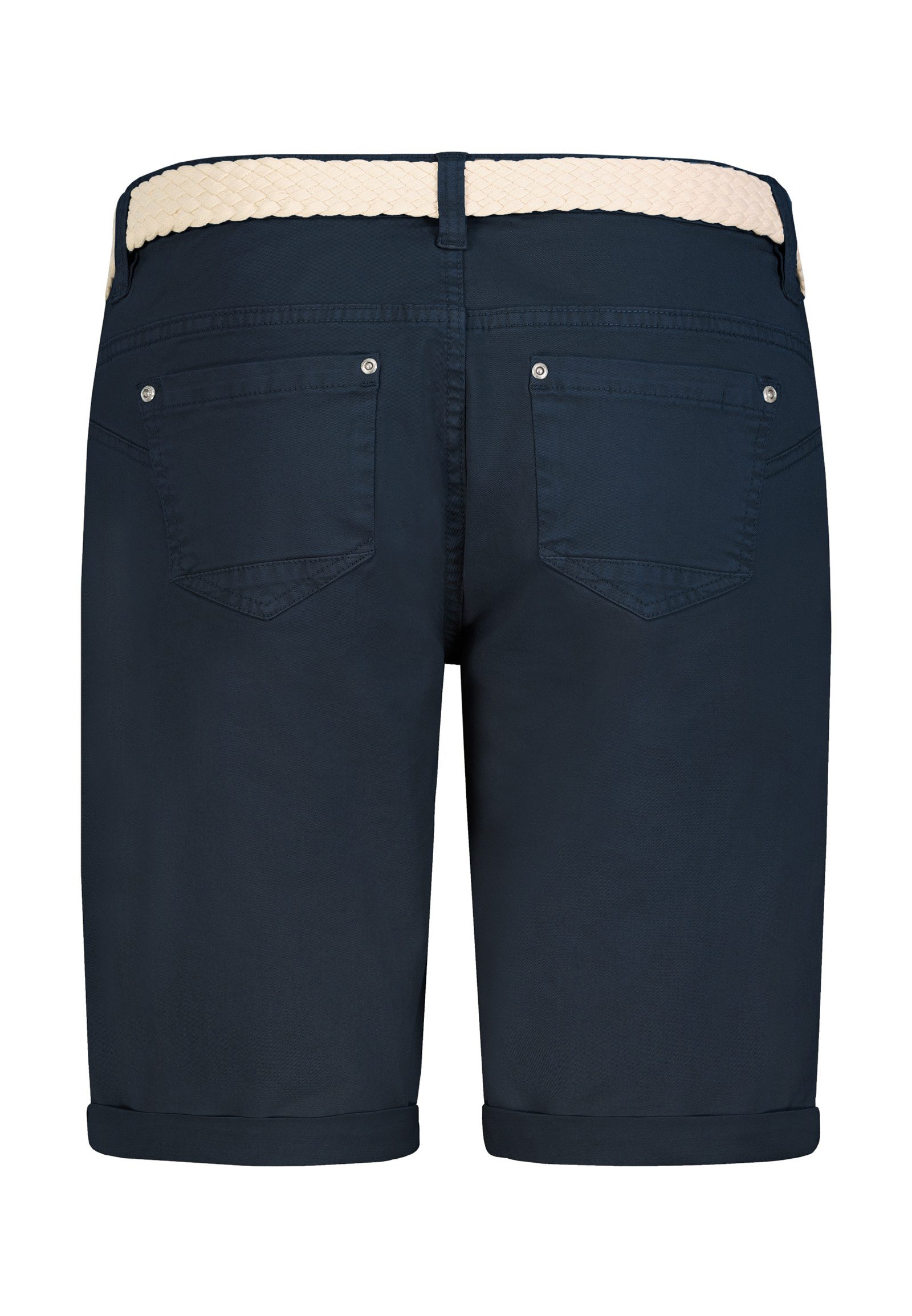 SUBLEVEL Bermudas Damen Sommer Stoffhose kurz mit buntem Flechtgürte Sommerhose, kurze Chinohose, Shorts mit Gürtel