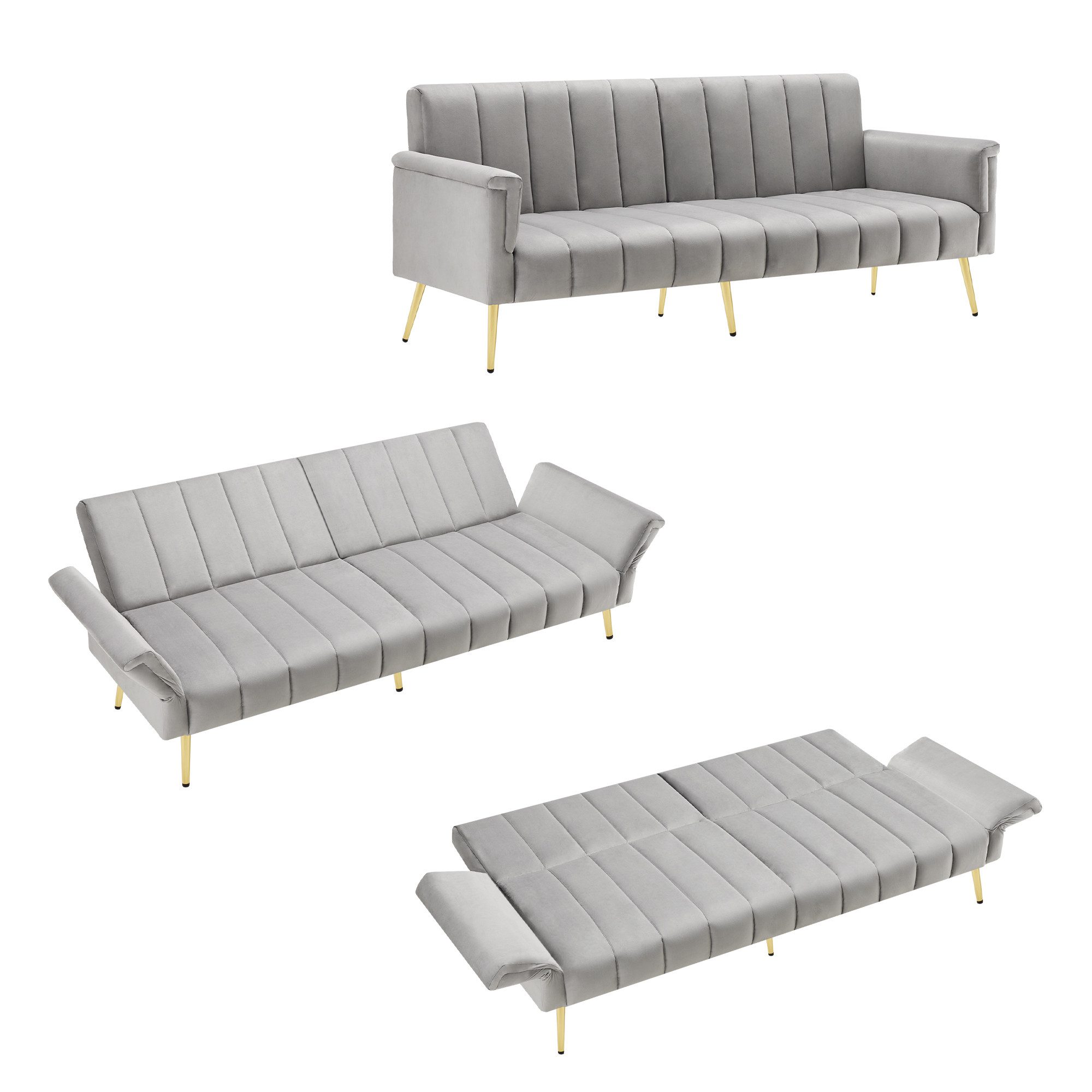 Merax Schlafsofa, mit Bettfunktion,Bettsofa,Klappsofa,Gästebett günstig online kaufen