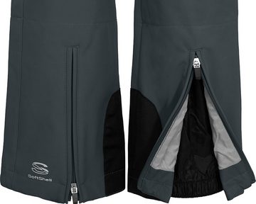 Bergson Skihose SAIMAA Damen Softshell Skihose, winddicht, elastisch, Kurzgrößen, dunkel grau