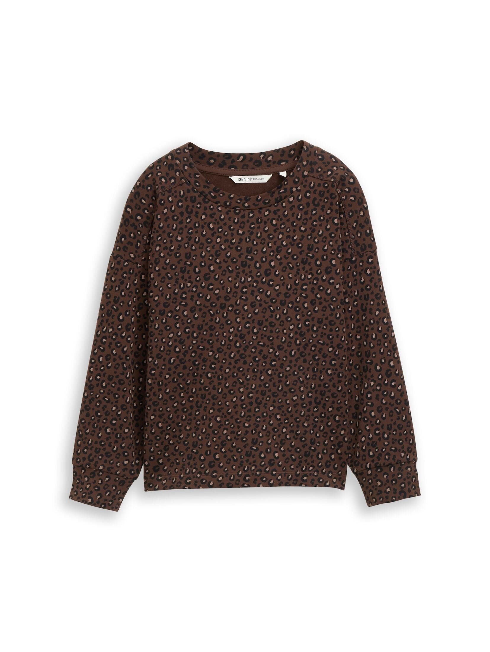 TOM TAILOR Denim Sweatshirt Strick & Sweatshirts Loose Fit Sweatshirt mit Leo-Print
