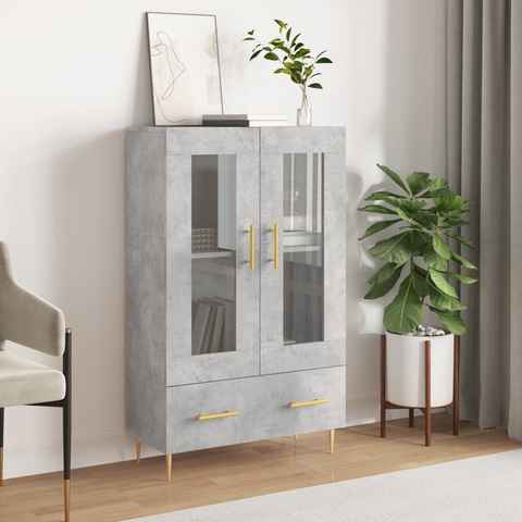 vidaXL Highboard Highboard Betongrau 69,5x31x115 cm Holzwerkstoff (1 St)