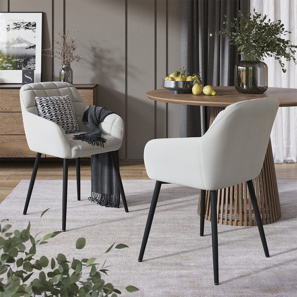 Vicco Esszimmerstuhl Relio, Beige, 53.5 x 55.5 cm 2er-Set (2 St)