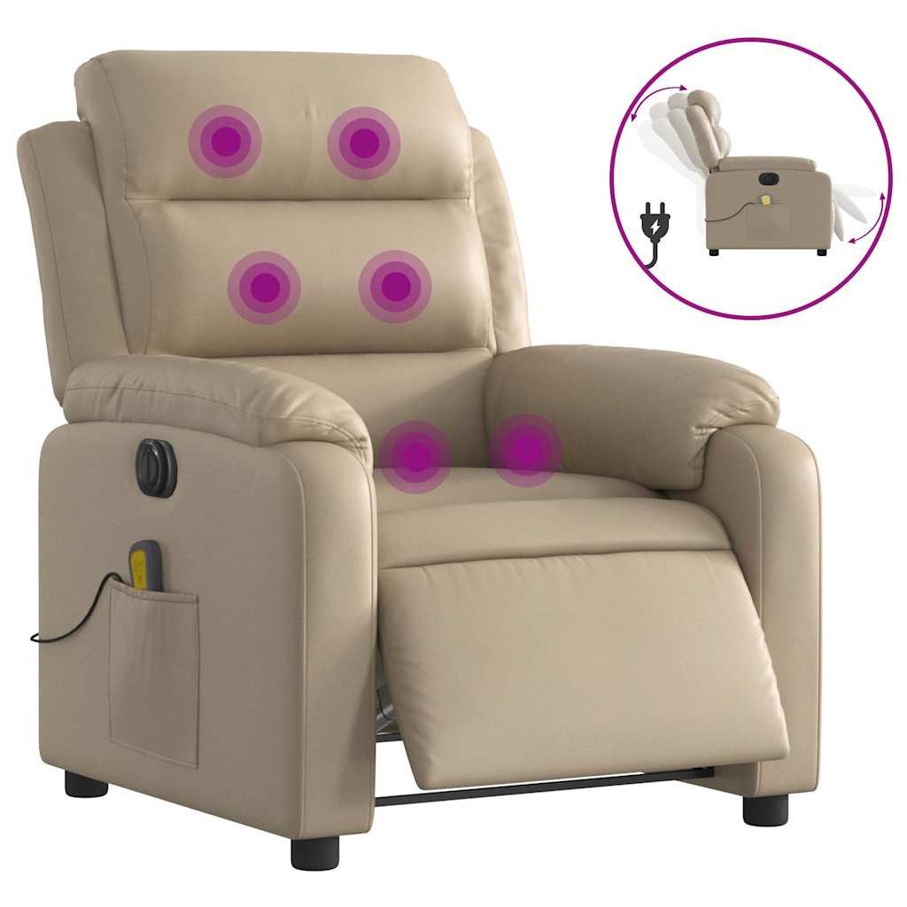 vidaXL Sessel Massagesessel Elektrisch Cappuccino-Braun Kunstleder günstig online kaufen