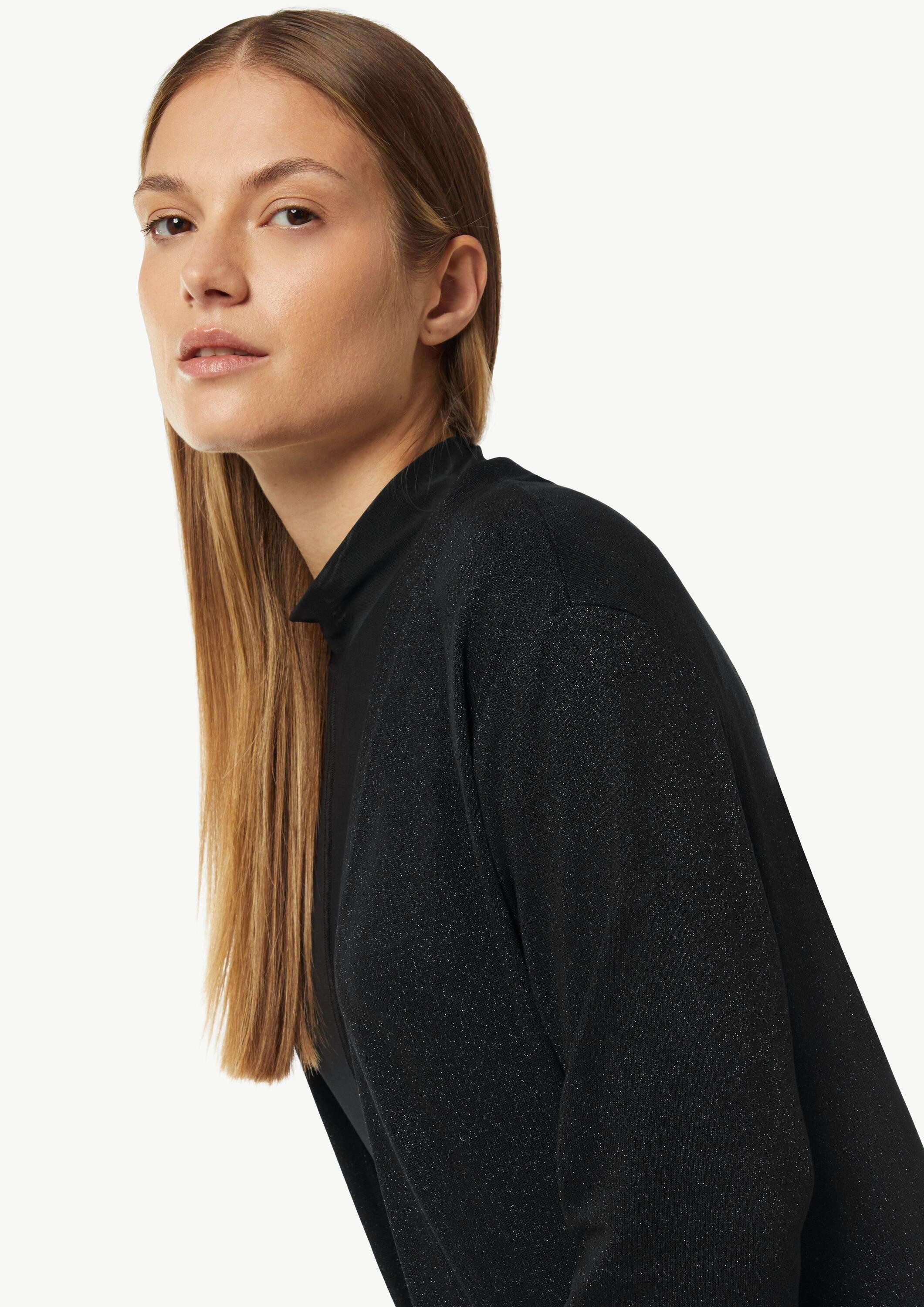 comma Cardigan T-Shirt Langer Jersey-Cardigan mit Metallic-Effekt