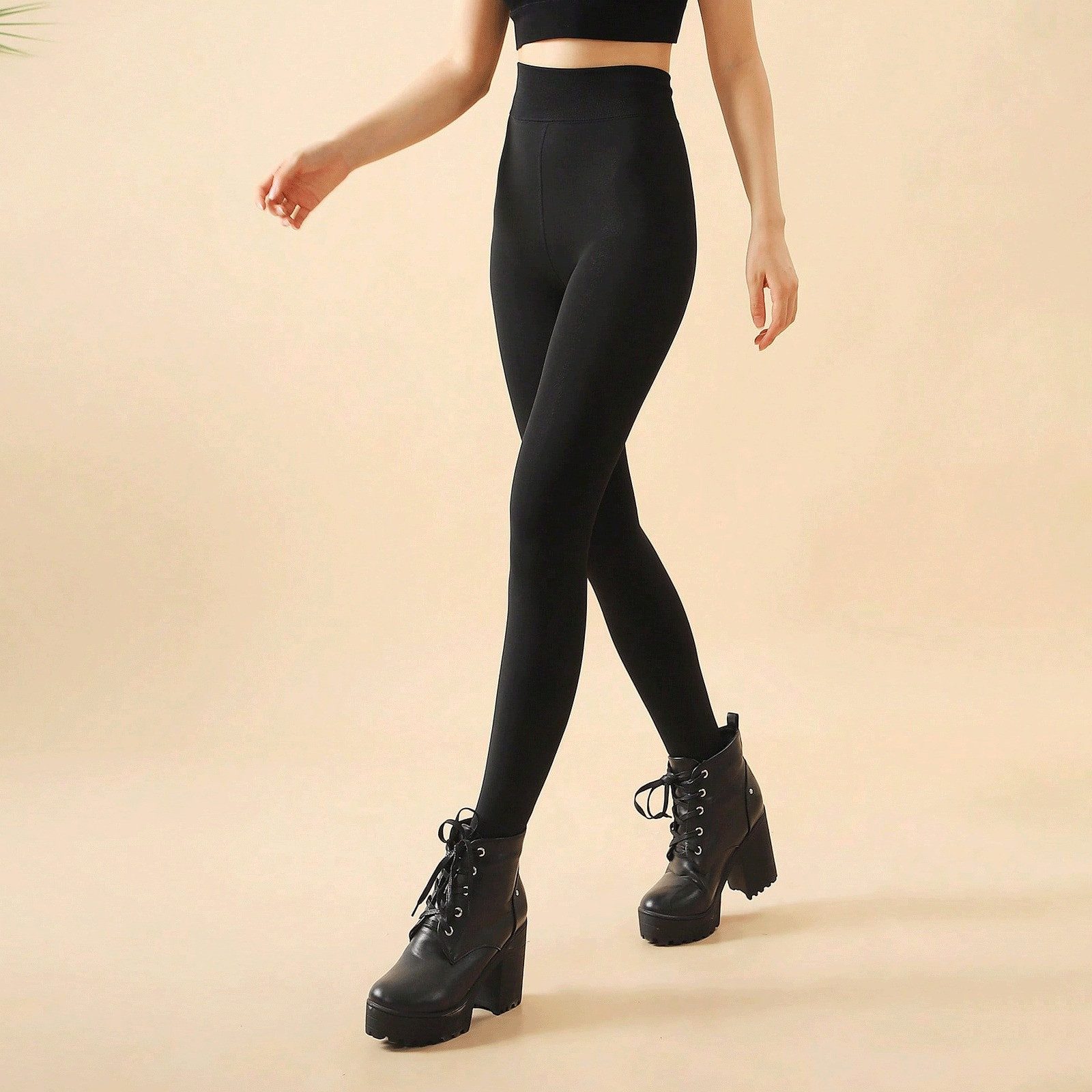 TEXEMP Thermostrumpfhose Damen Schwarz mit Innenfleece Gefüttert Warm Blickdicht Winter (1 St. Deluxe Thermo Fleece Strumpfhosen) 2 Stärken wählbar: 200g 5 bis 15° / 300g -10 bis 5°