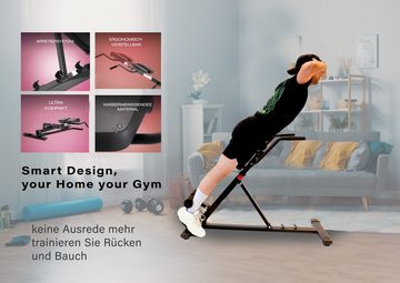 Technofit Rückentrainer Bauch Rückentrainer Krafttraining Zuhause Rückenstrecker ergonomisch, verstellbar Home Gym