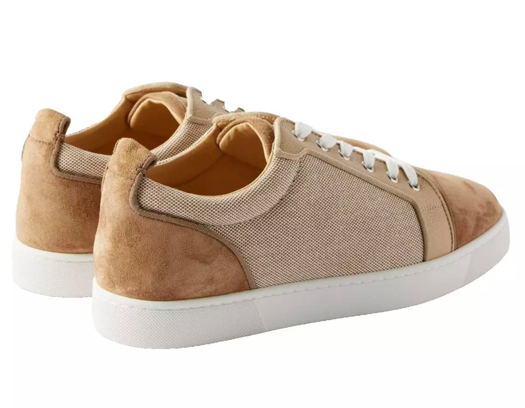 CHRISTIAN LOUBOUTIN Louis Suede Canvas Schuhe Sneaker Handwerkskunst aus Italien, Mischung aus Leinen, Leder, Veloursleder