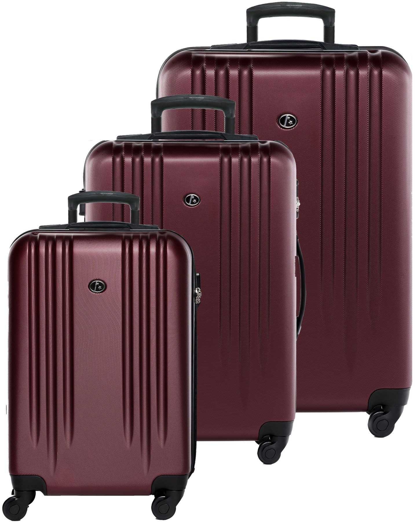 FERGÉ Kofferset Hartschale 3 teilig Koffer Set Marseille, 4 Rollen, (3er Kofferset stabil und leicht mit Zahlenschloß, 3 tlg., Hartschalen-Trolley Set 3 Größen Handgepäck Koffer M XL), Trolley 3er Koffer Set, Reisekoffer 4 Rollen, Premium Rollkoffer