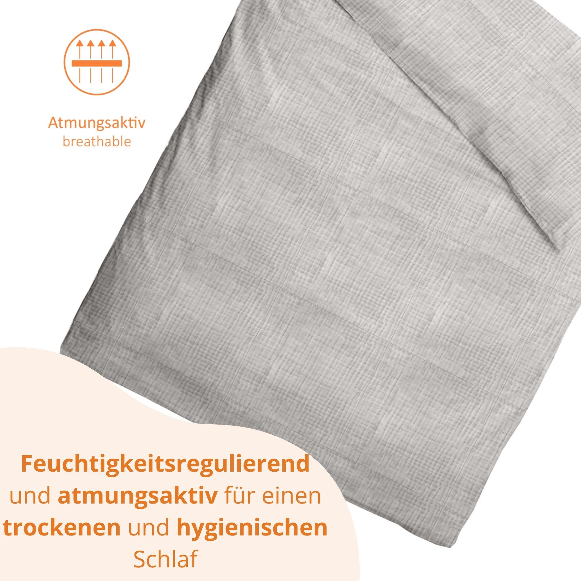 sleepling Bettwäsche Musselin Bettbezug, Musselin, natürlicher Knitter-Look – Bild 3 von 5