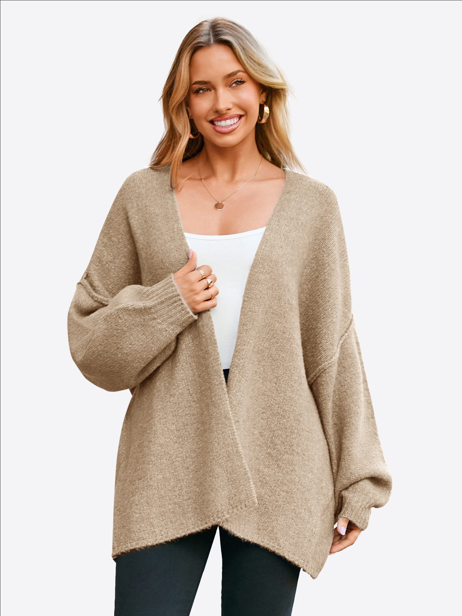 Imily Bela Cardigan Damen Lockerer Gestrickte Strickjacke (Packung, 1-tlg., günstig online kaufen