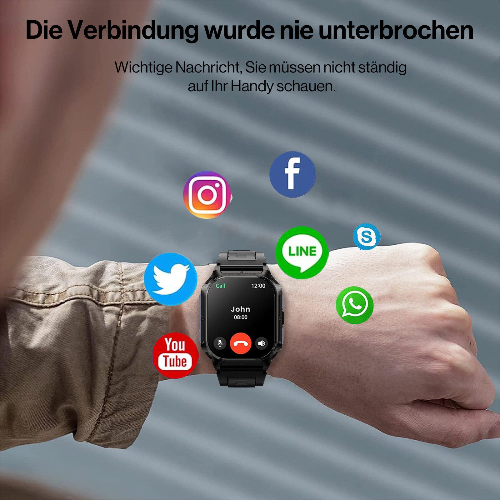 Sytifro Smartwatch Herren, Neue FitnessTracker Uhr, Outdoor Sportuhr, AMOLED Smartwatch, IP68 Wasserdicht Fitness Uhr mit 120+ Sportmodi, Fitness Tracker mit 24/7 Herzfrequenz/SpO2/Schlafmonitor/Schrittzähler, Bluetooth 5.3 Uhr Herren, 350mAh Batterie, verfügbar für Android 5.0+ / iOS 9.0+