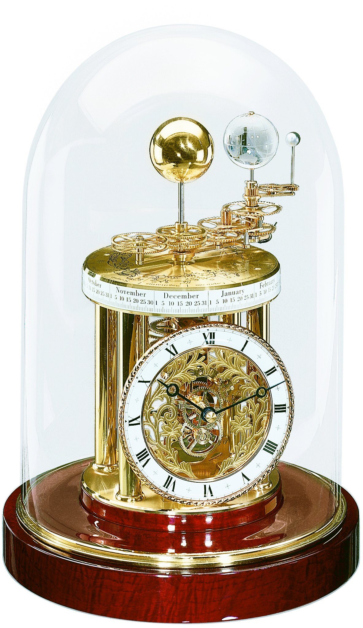 Hermle Tischuhr 22836072987, Uhrwerk Hermle QuarzSkelettwerk 2987