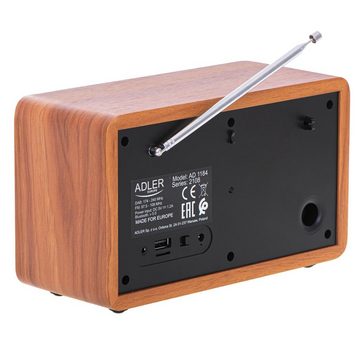 Adler AD 1184 Digitalradio (DAB) (Bluetooth 5.0, FM/UKW, Holzgehäuse)