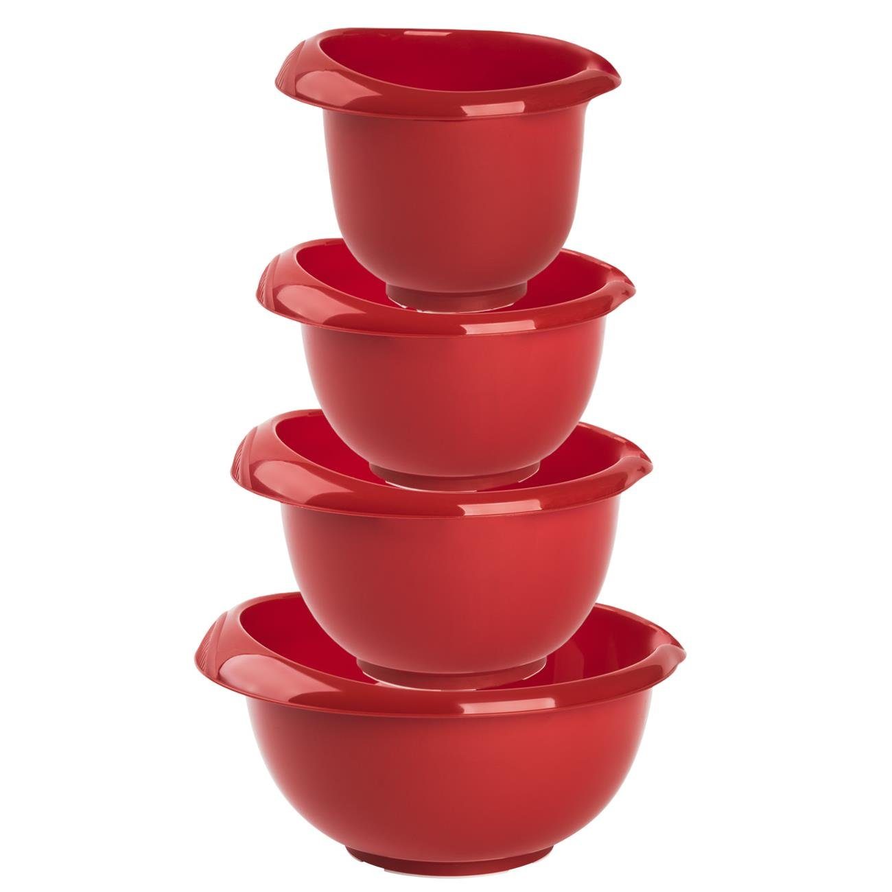 Engelland Rührschüssel Backschüssel-Set, Kunststoff, (Vorteils-Set, 4-tlg), spülmaschinengeeignet, mikrowellengeeignet, Ausgusslippe