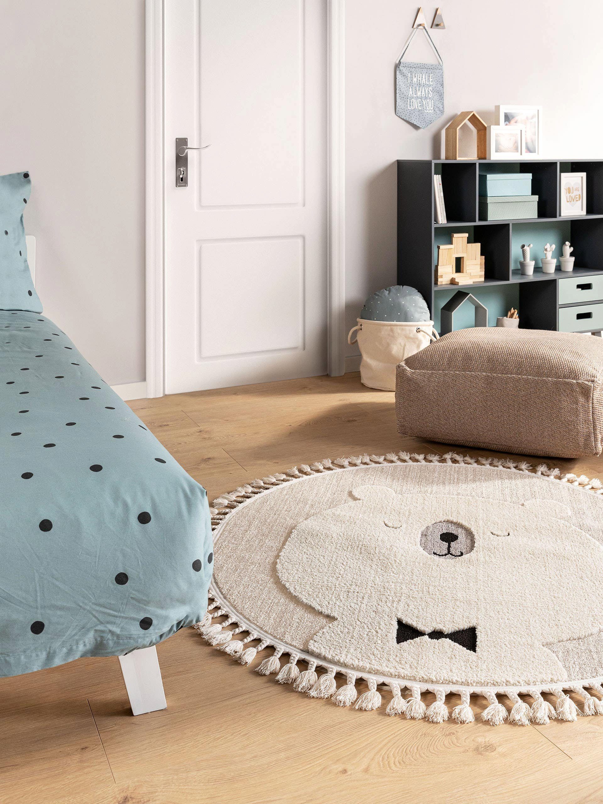 benuta Kinderteppich Momo, rund, Höhe: 11 mm, Kuscheliger Teppich fürs Kind günstig online kaufen