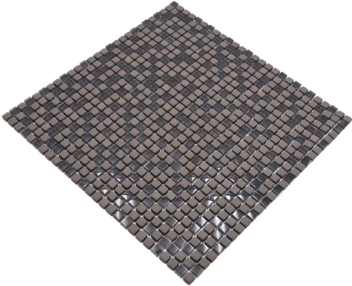 Mosani Wandbelag Mosaikfliesen Fliese Glasmosaik Nachhaltiger matt Recycling graubraun