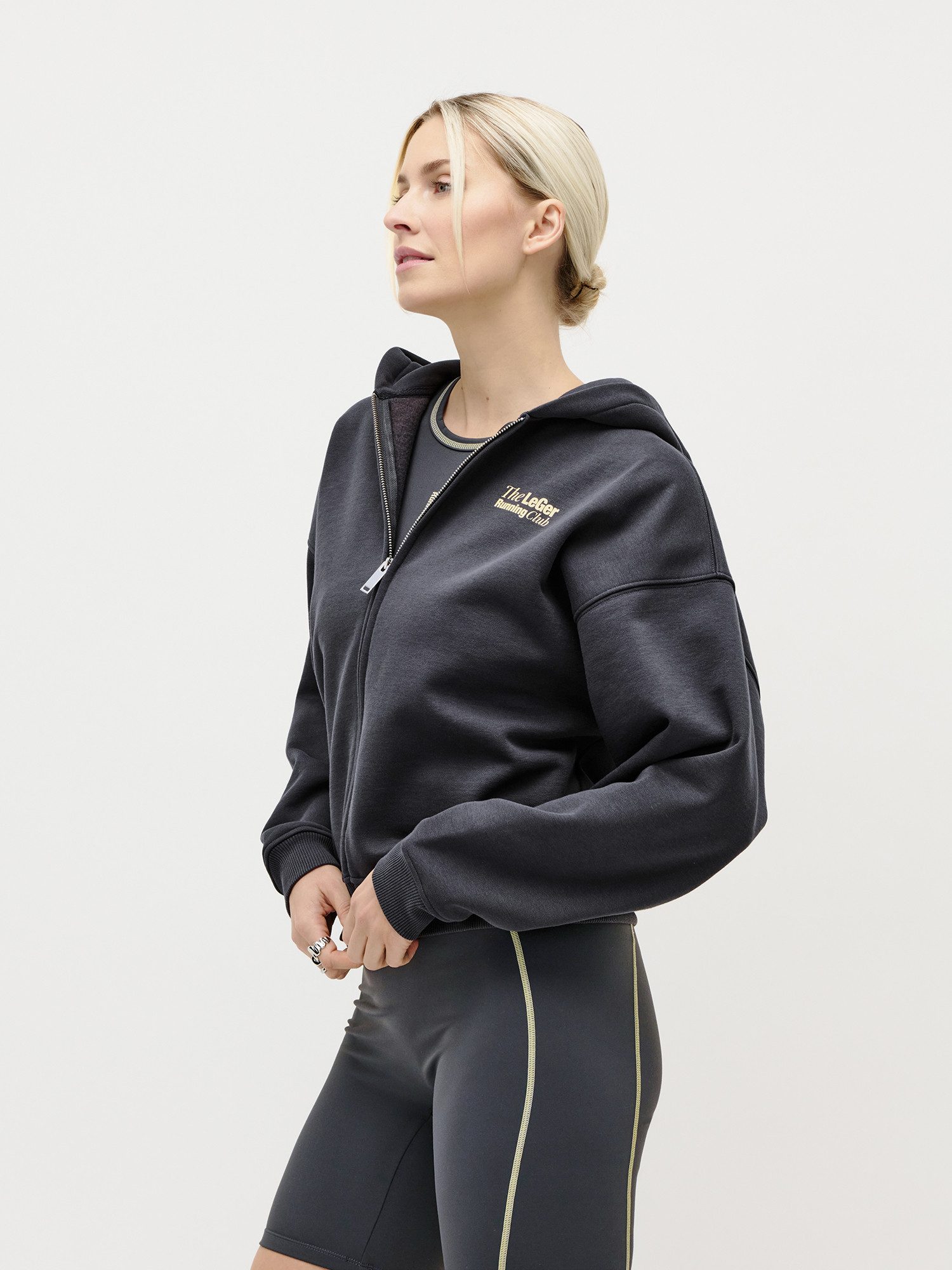LeGer Kapuzensweatjacke Admira, LeGer by Lena Gercke Baumwoll-Mix, mit Backprint & Kontrastdetails