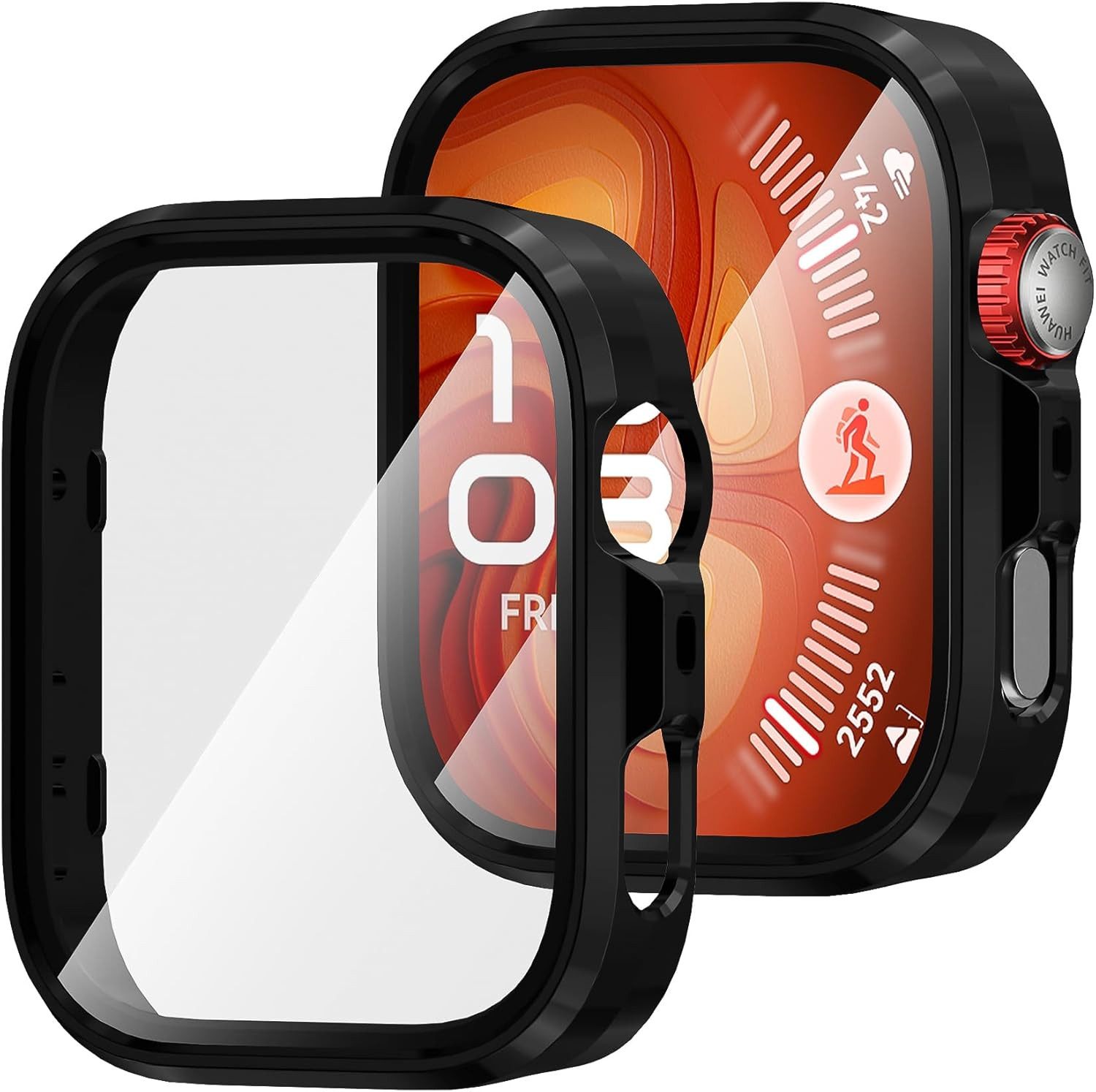 MSM Smartwatch-Hülle Hülle für Huawei Watch Fit 4 / Pro Schutzglas Panzerfolie 9H