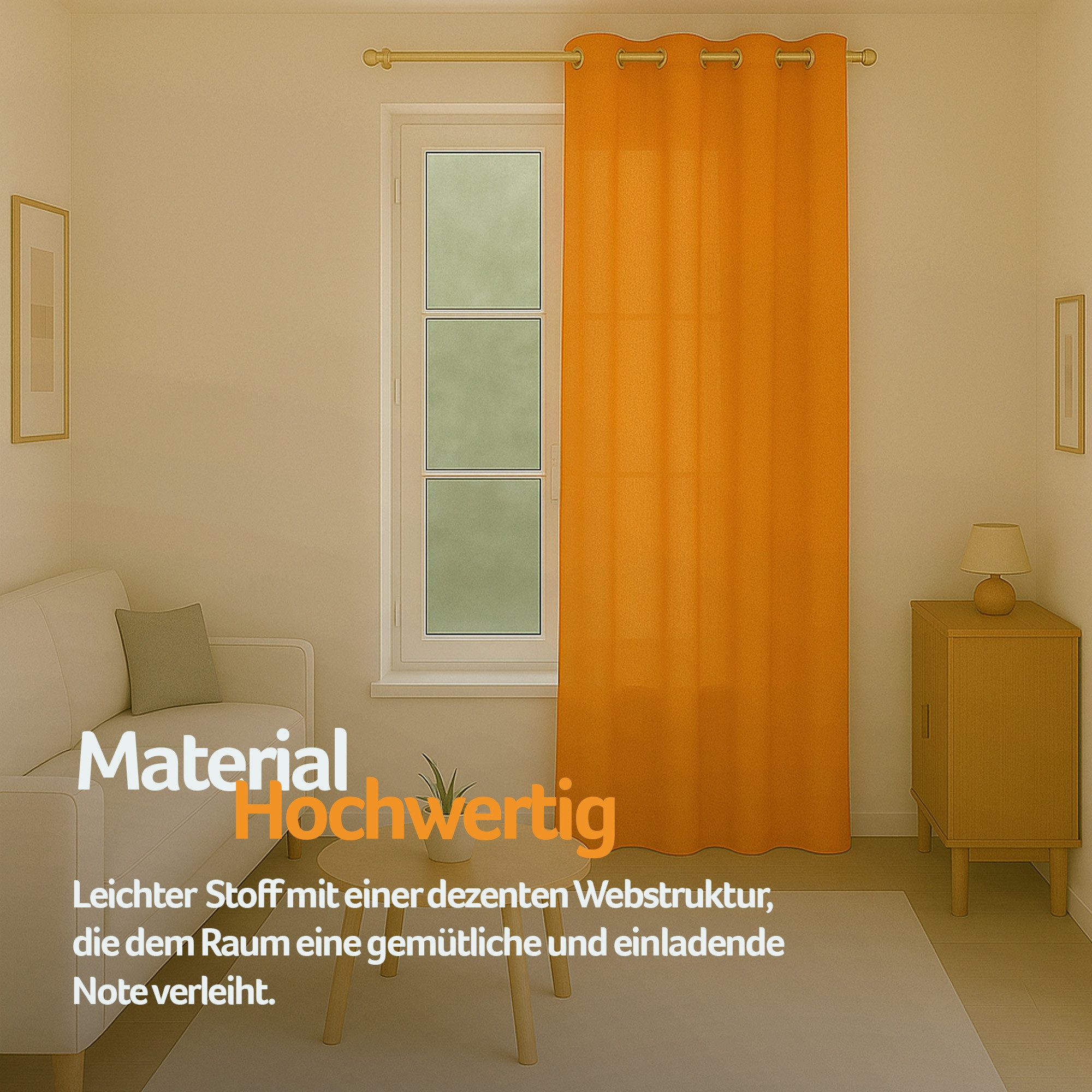 Bestlivings Vorhang „Ellen“ mit Ösen (1 St), Ösen, blickdicht, einfarbig, waschbar bei 30°C, bügelleicht, strapazierfähig, formstabil