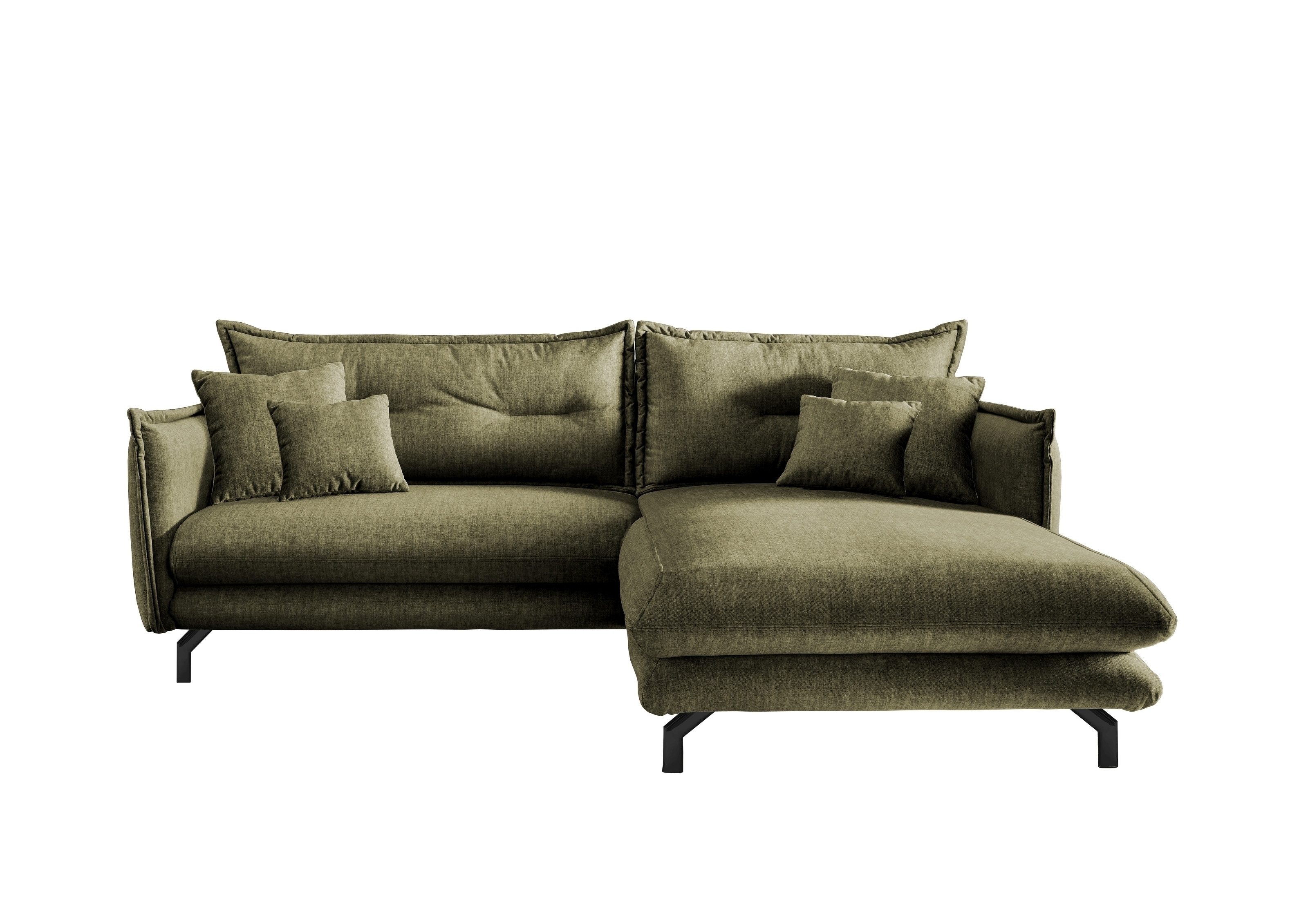 freiraum Polsterecke Launce, verstellbare Armlehnen, Zier-Wendekissen, grün - 255x94x180cm (BxHxT)