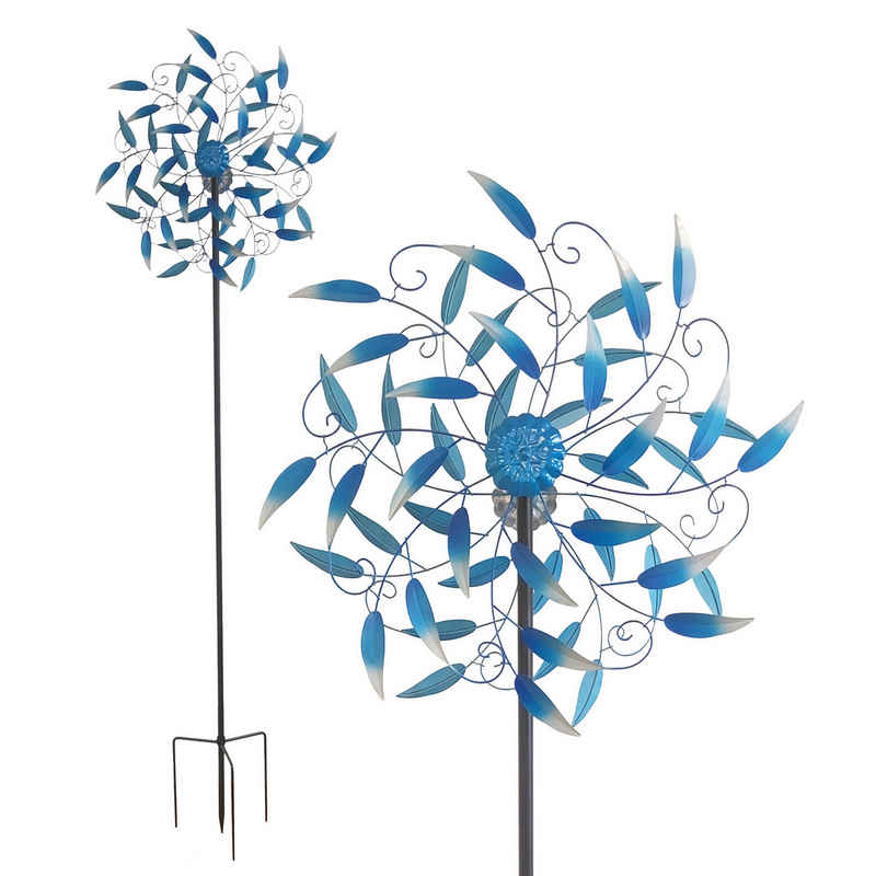 Lemodo Windspiel Windrad "Bronze Leaves", 213 cm hoch, richtet sich nach dem Wind aus