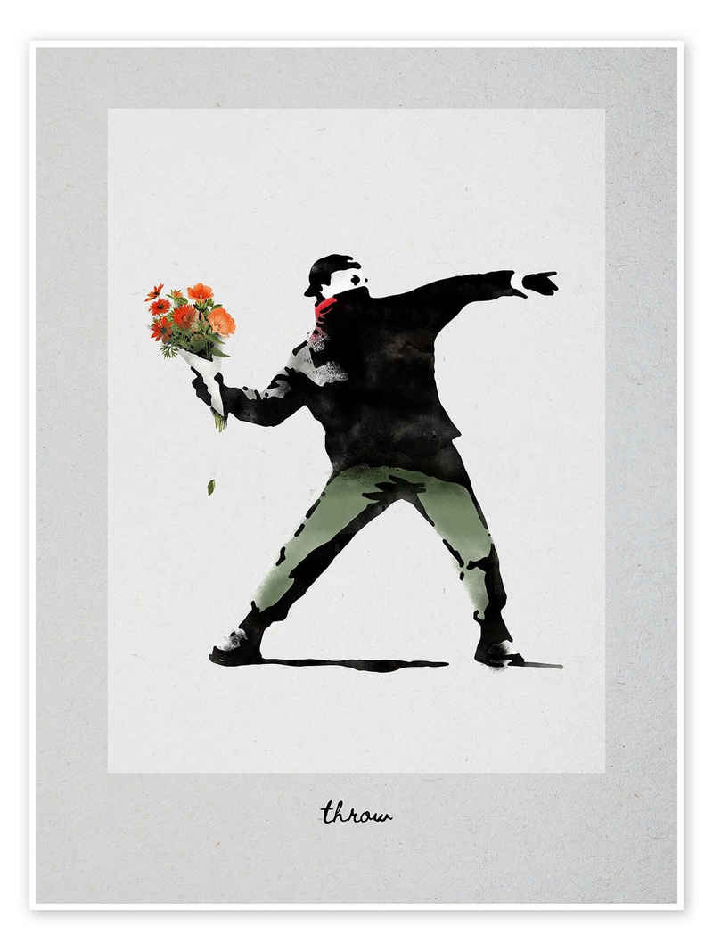 Posterlounge Poster Editors Choice, Banksy - Excellent Throw, Wohnzimmer Modern Malerei