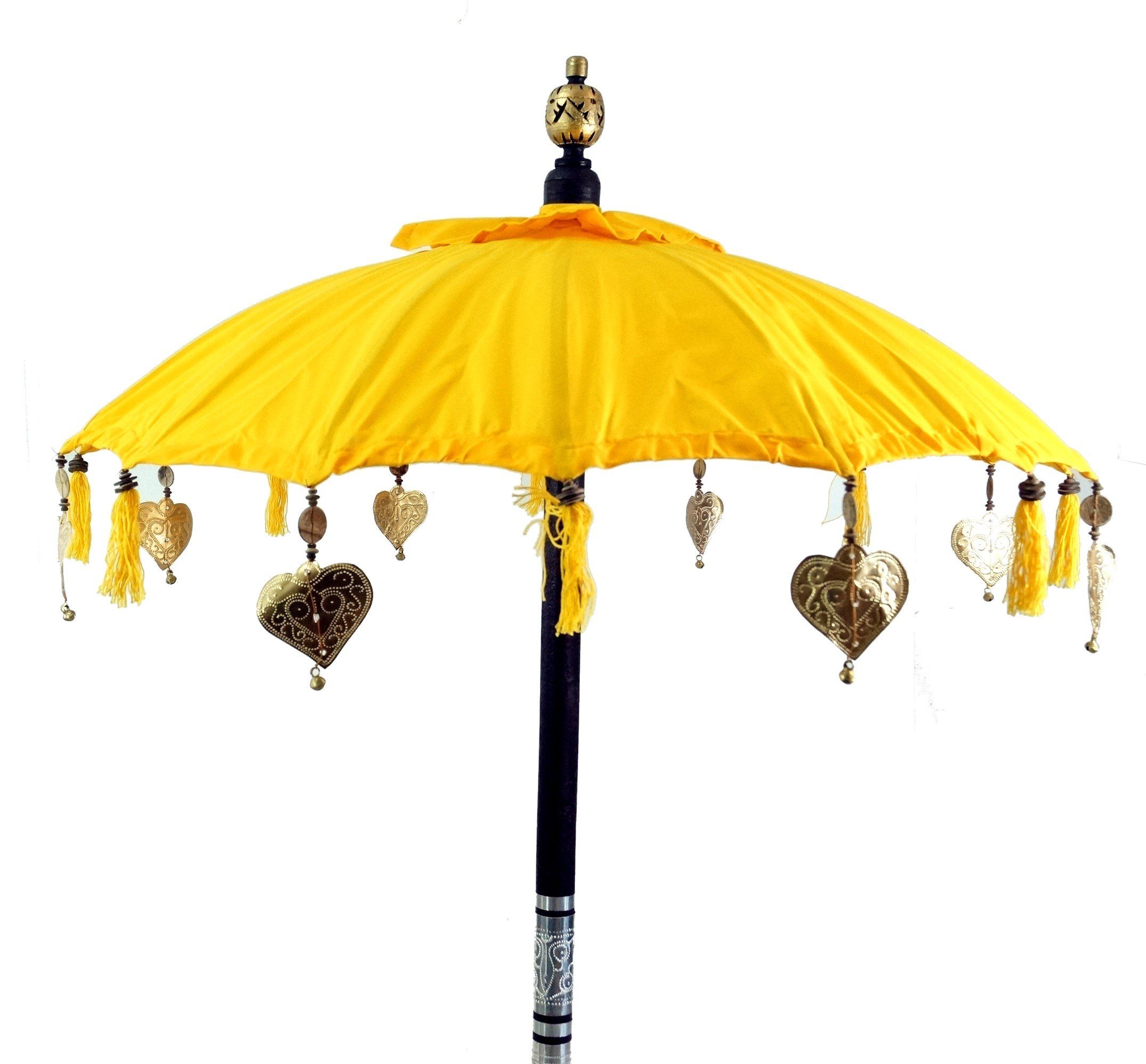 Guru-Shop Dekoobjekt - gelb asiatischer Dekoschirm Zeremonienschirm