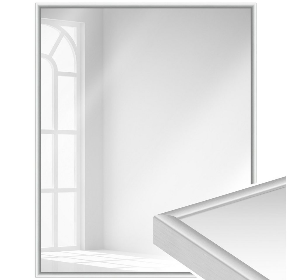 WANDStyle Wandspiegel H270, Silber, matt, aus Aluminium im Stil Modern