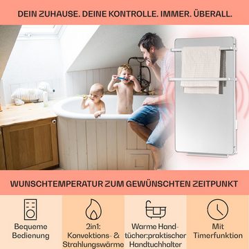 Klarstein Heizkörper Hot Spot Crystal Flow, elektrische Infrarot Wandheizung Thermostat Heizung elektrisch Bad