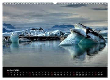 CALVENDO Wandkalender Quer durch Island (Premium, hochwertiger DIN A2 Wandkalender 2023, Kunstdruck in Hochglanz)