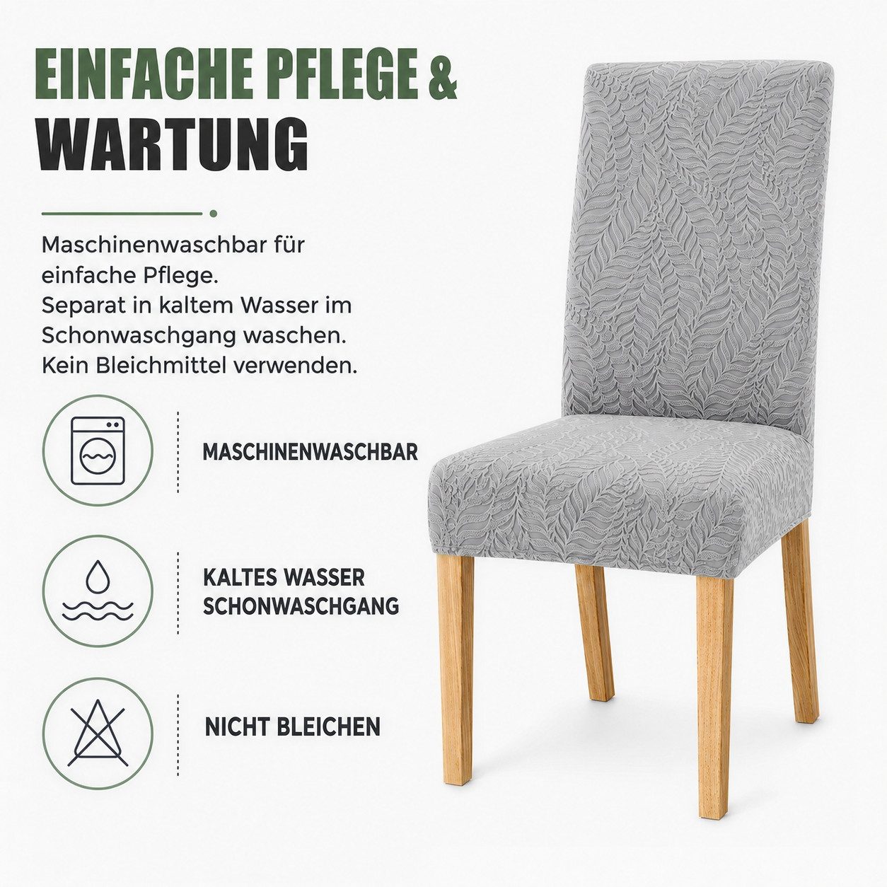 BlingBin Stuhlhusse Stretch Stuhlhussen für Esszimmer,waschbar Dekoration Stuhlschutz, Komfort Stuhlbezug für Küche Esszimmer Hotel Bankett – Bild 2 von 5