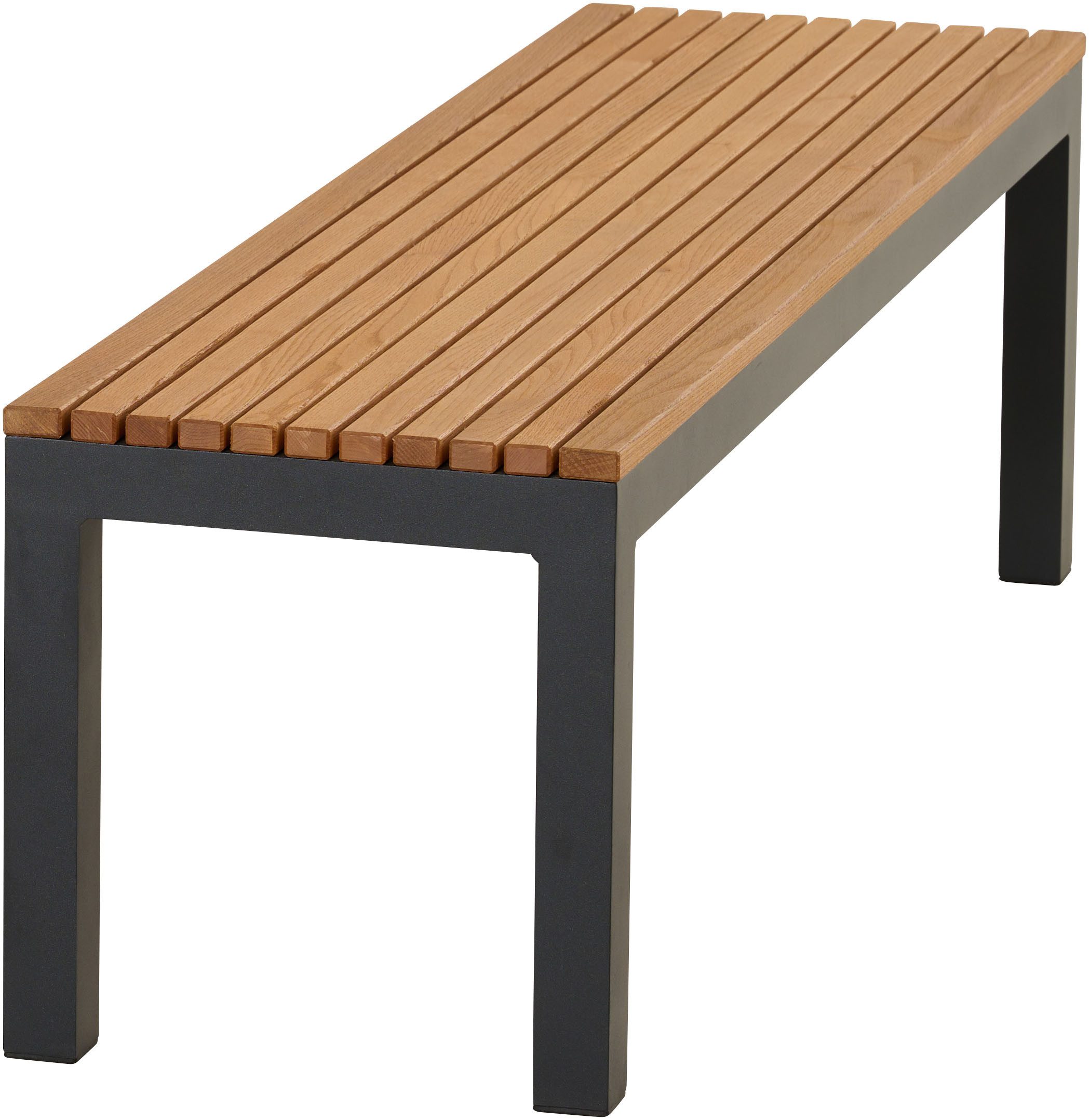 Siena Garden Bank Bozen 2er Aluminiumgestell anthrazit Robininenholz, Flächen aus Robinienholz FSC® 100%