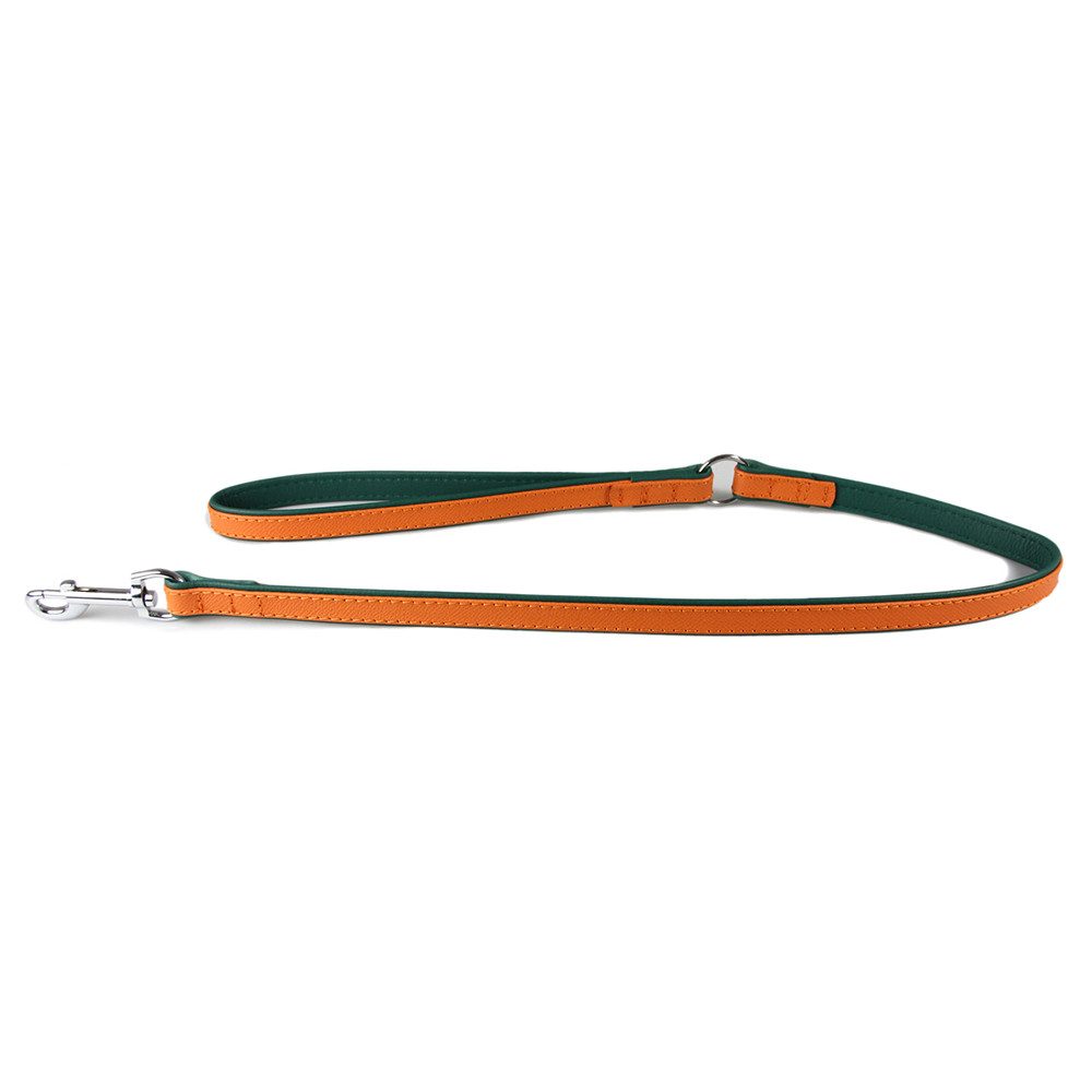 Das Lederband Hundeleine Hundeleine Firenze orange/forest