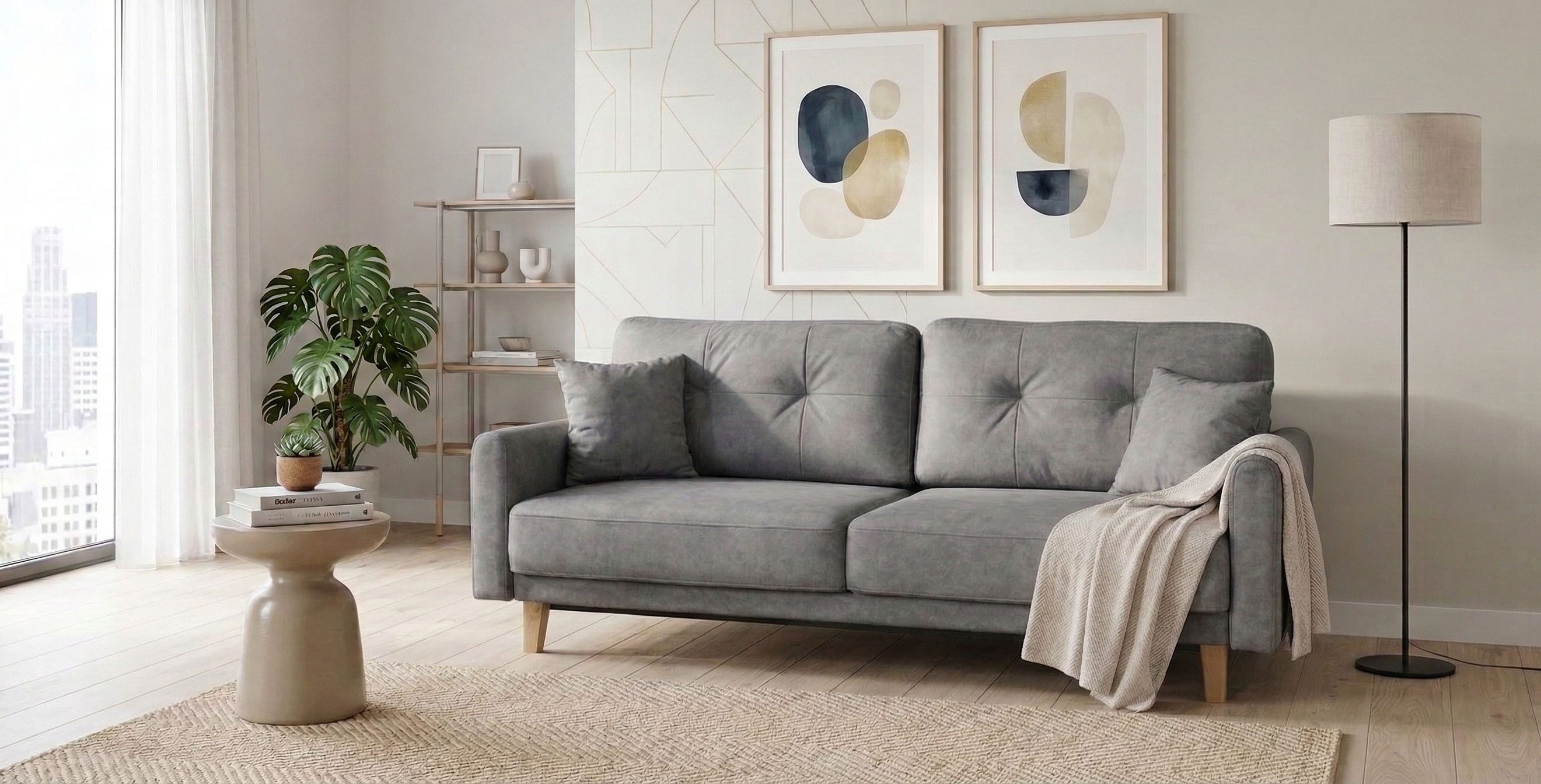 Home affaire 3-Sitzer TRIPLO optionale Schlafsofa mit Bettkasten, Maße B/T/H: 215/100/89 cm, Wahlweise Bettfunktion - Liegefläche 145x191 cm, Rücken-, Zierkissen