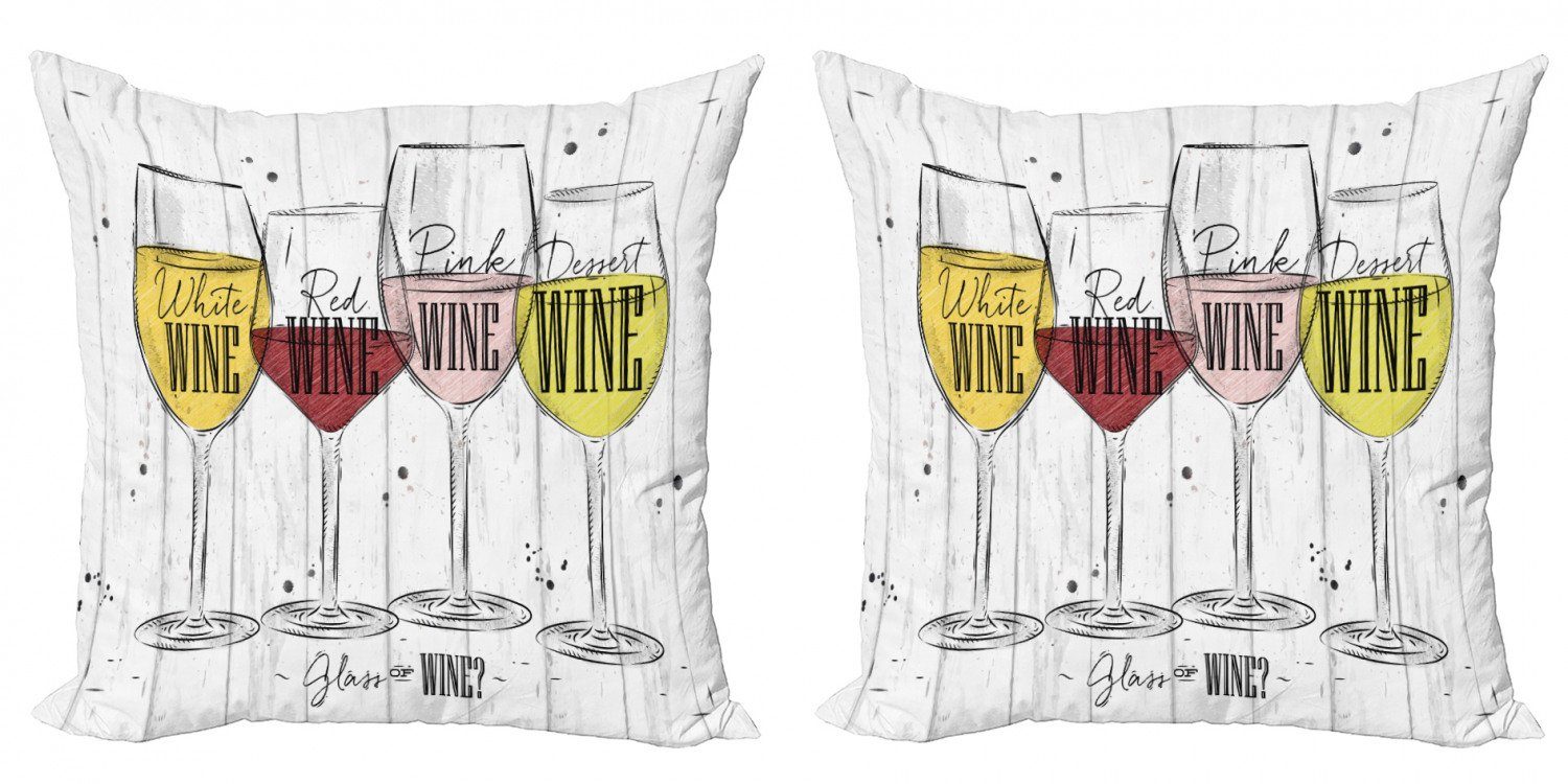 Kissenbezüge Modern Accent Doppelseitiger Digitaldruck, Abakuhaus (2 Stück), Wein 4 Arten des Weinlandes