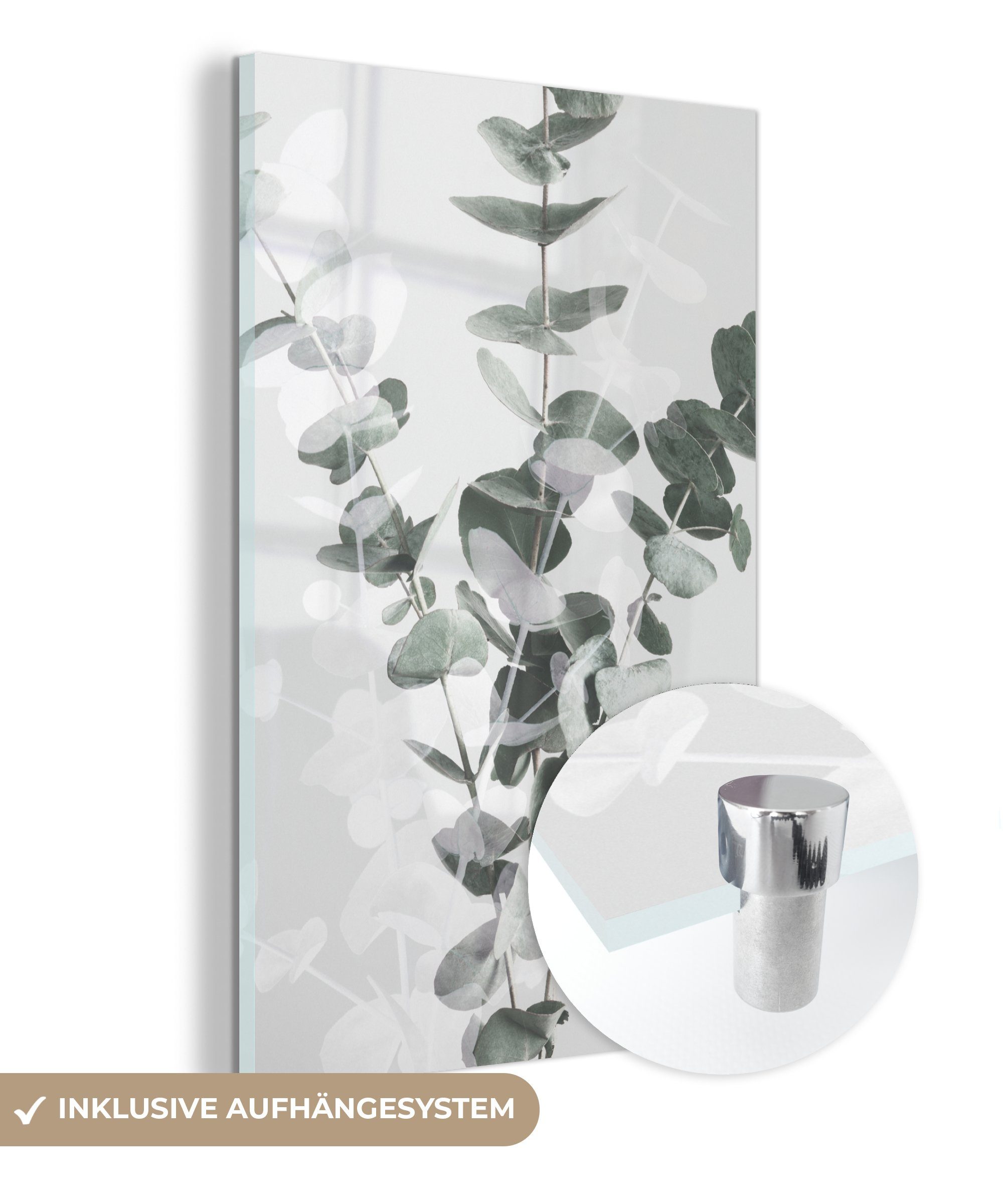 MuchoWow Acrylglasbild Pflanzen - Grün - Natur - Blätter, (1 St), Glasbilder - Bilder auf Glas Wandbild - Foto auf Glas - Wanddekoration