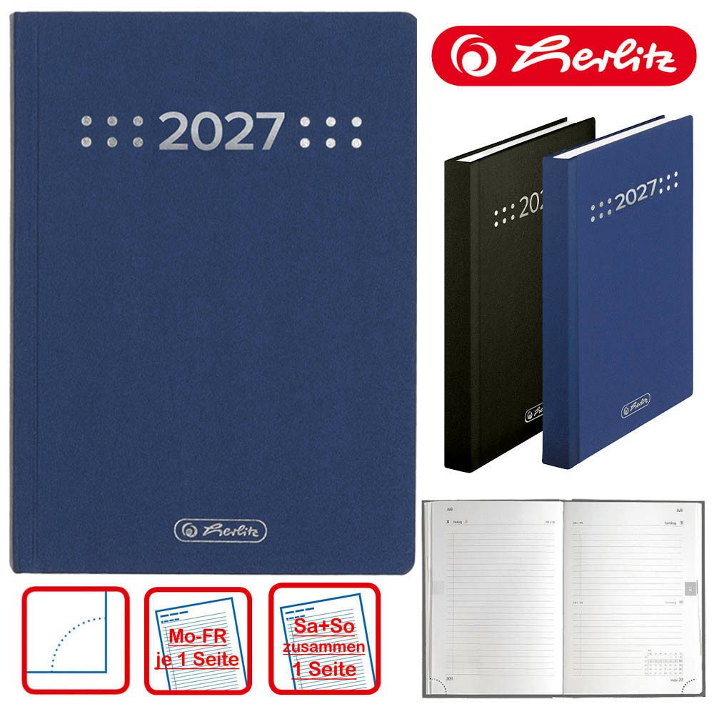 Herlitz Buchkalender Herlitz Buchkalender Classic A6 2027 blau