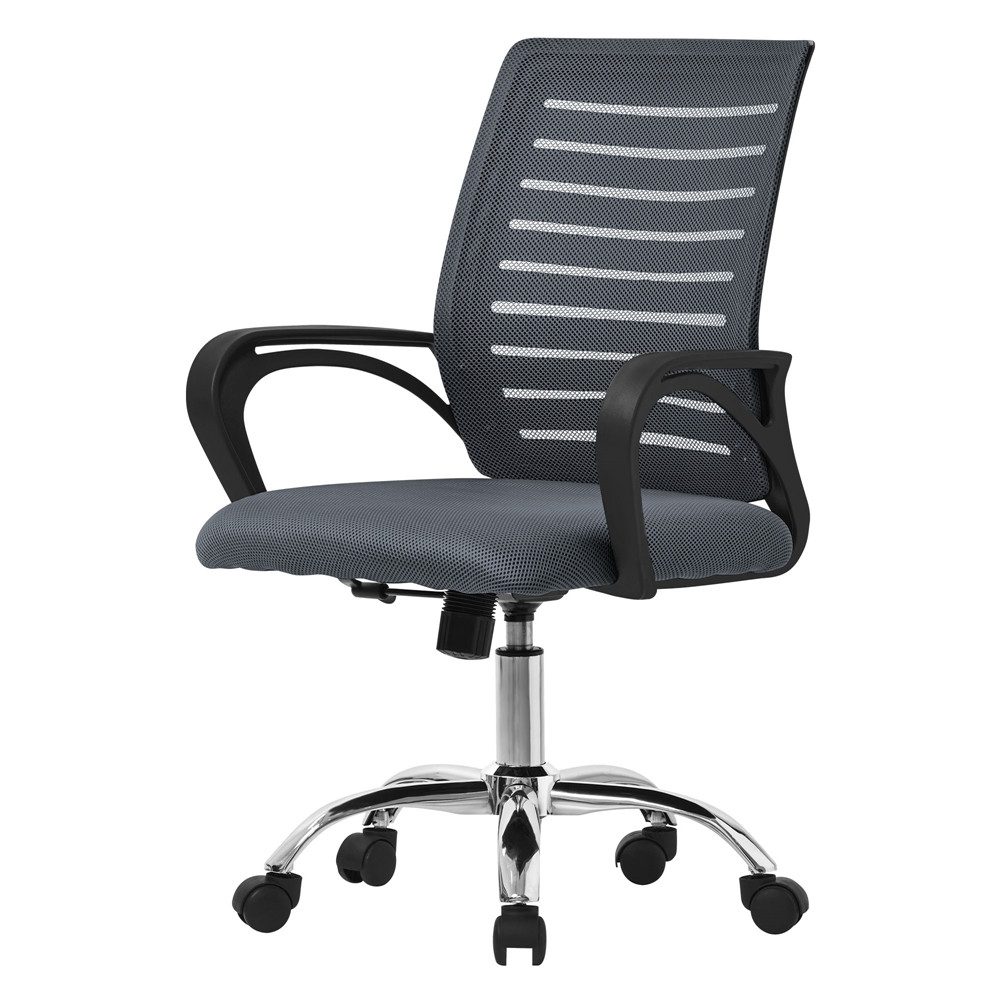 ML-DESIGN Bürostuhl Schreibtischstuhl ergonomisch mit Armlehnen Wippfunktion 360° drehbar, Computerstuhl Grau mit Rollen Schreibtischstuhl Gaming-Stuhl Drehstuhl
