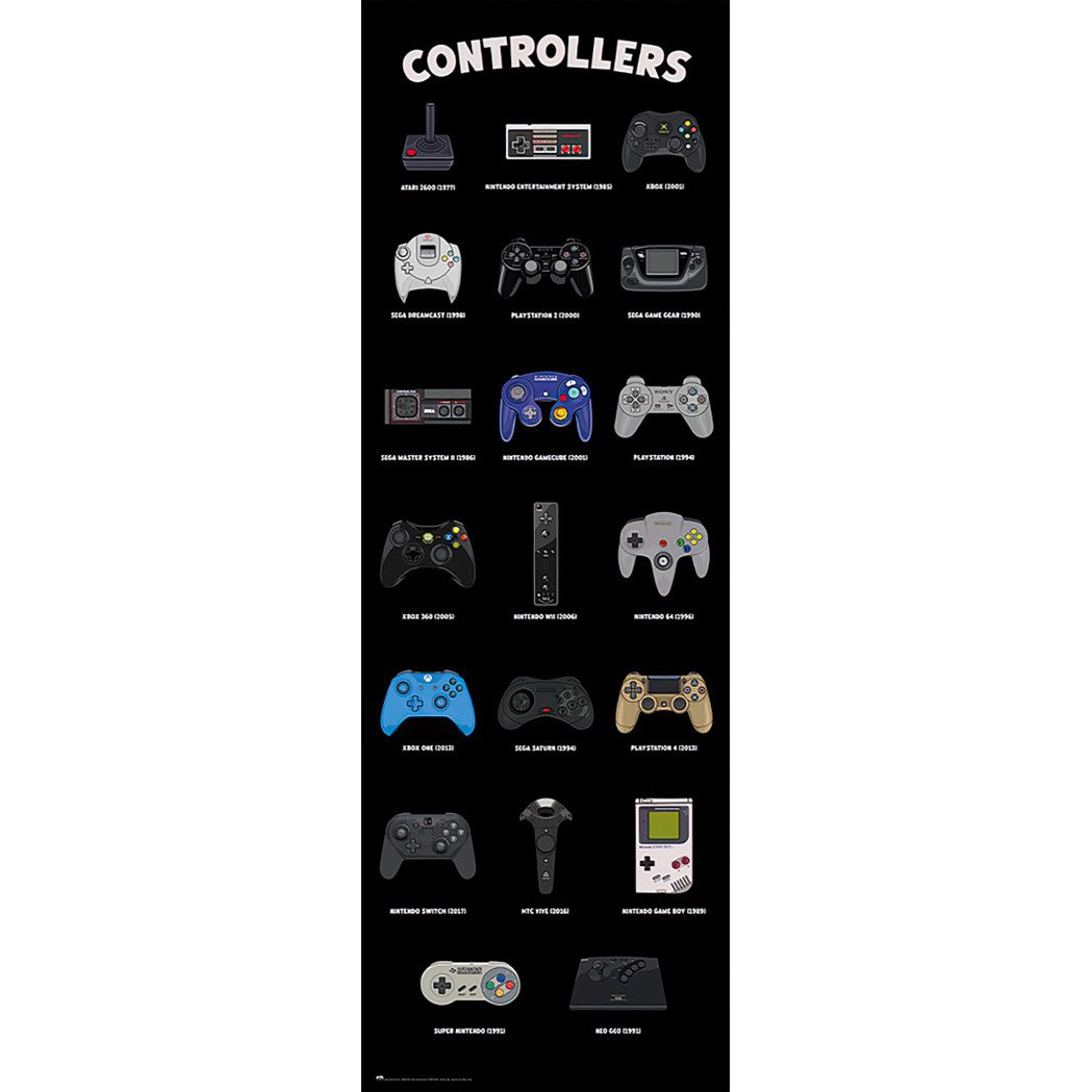 Grupo Erik Poster Gamer Türposter Controllers 53 x 158 cm