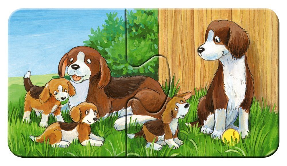 Ravensburger Puzzle 9 x 2 Teile my first puzzles Tierfamilien auf dem Bauernhof 05072, 2 Puzzleteile