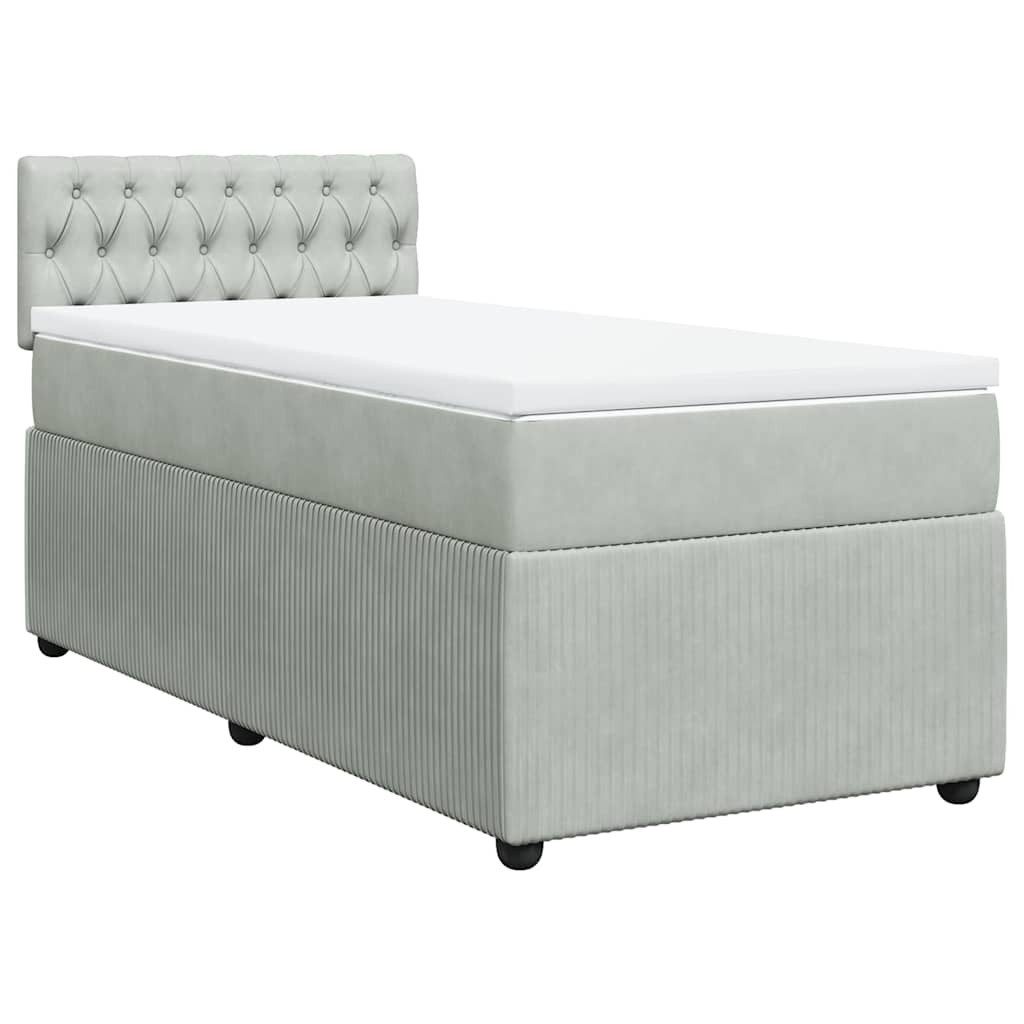 vidaXL Bett Boxspringbett mit Matratze Hellgrau günstig online kaufen