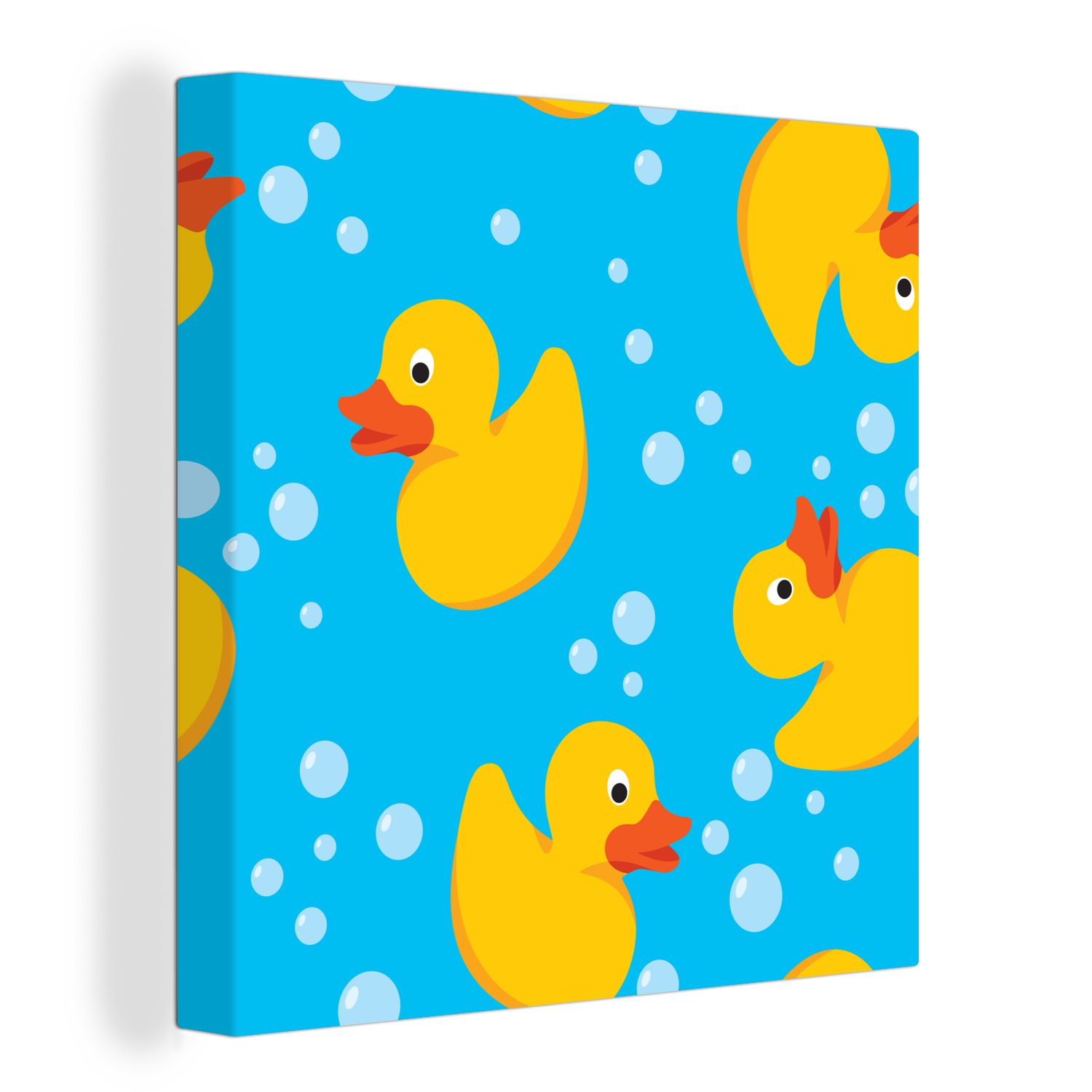 OneMillionCanvasses® Leinwandbild Ente - Muster - Wasser, (1 St), Leinwand Bilder für Wohnzimmer Schlafzimmer