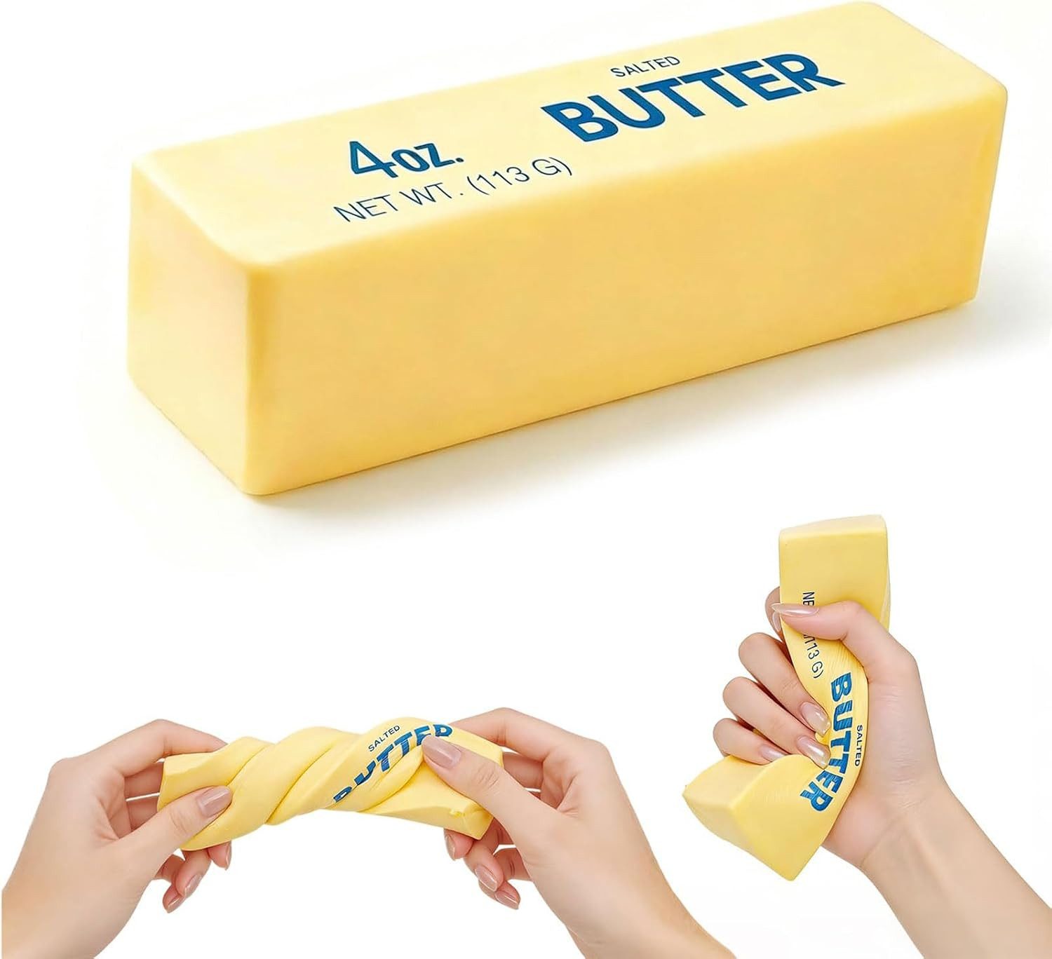 meytrade Therapieknete Quetschspielzeug, Butter, Squishy Anti-Stress für Büro & Schule, weicher Slow Rising Squishy im lustigen Butter-Design