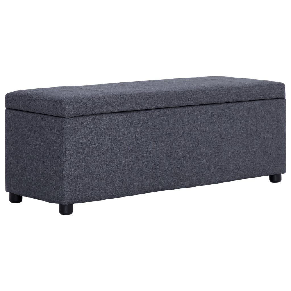 Bank Dunkelgrau Sitzbank 116 cm Polyester Staufach vidaXL mit