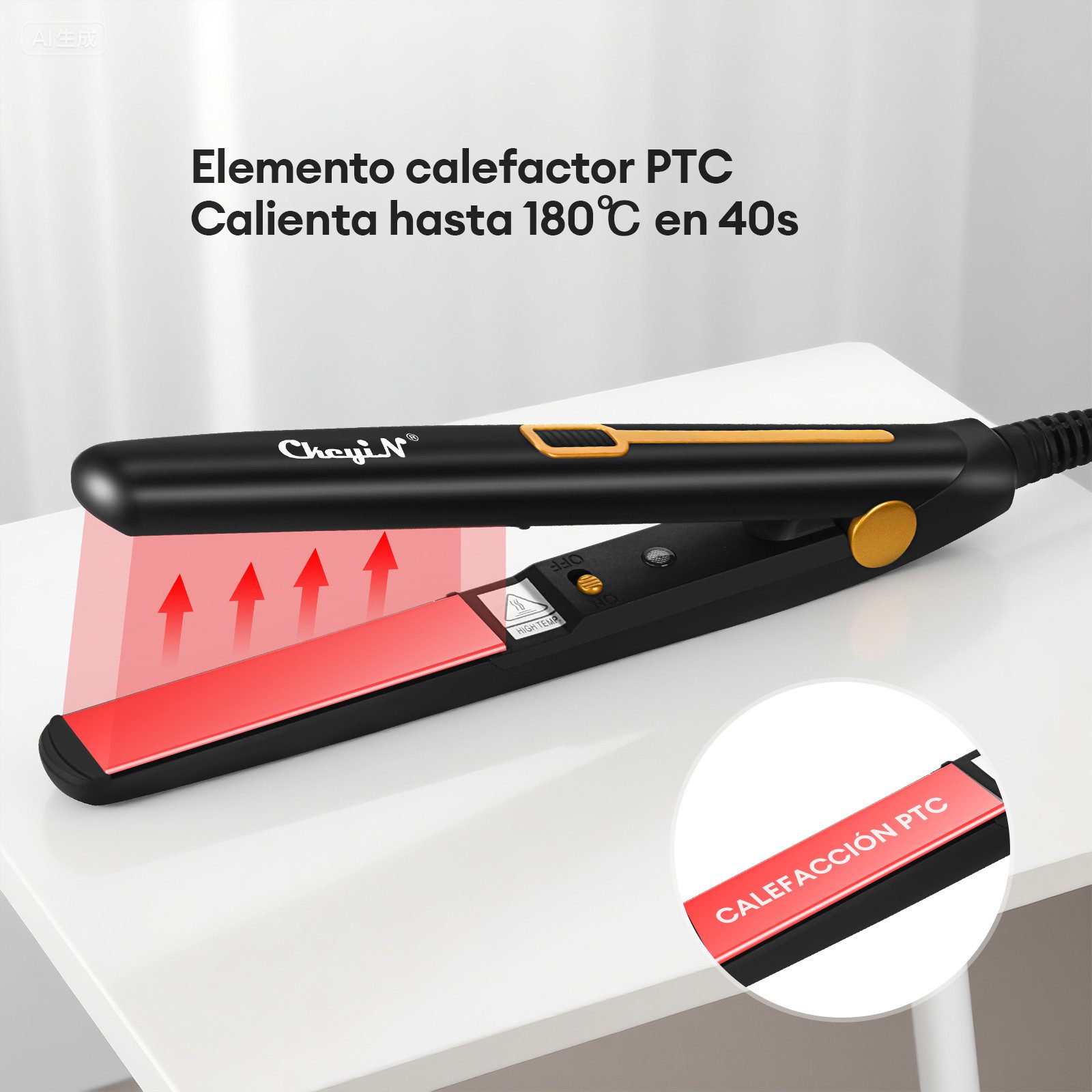 CkeyiN Pro Glätteisen Tragbarer,Haarglätter 2 in 1,Mini Haarglätter Keramik, 27 W,PTC-Heizelement,110-240 V, für Kurzes und Langes Haar