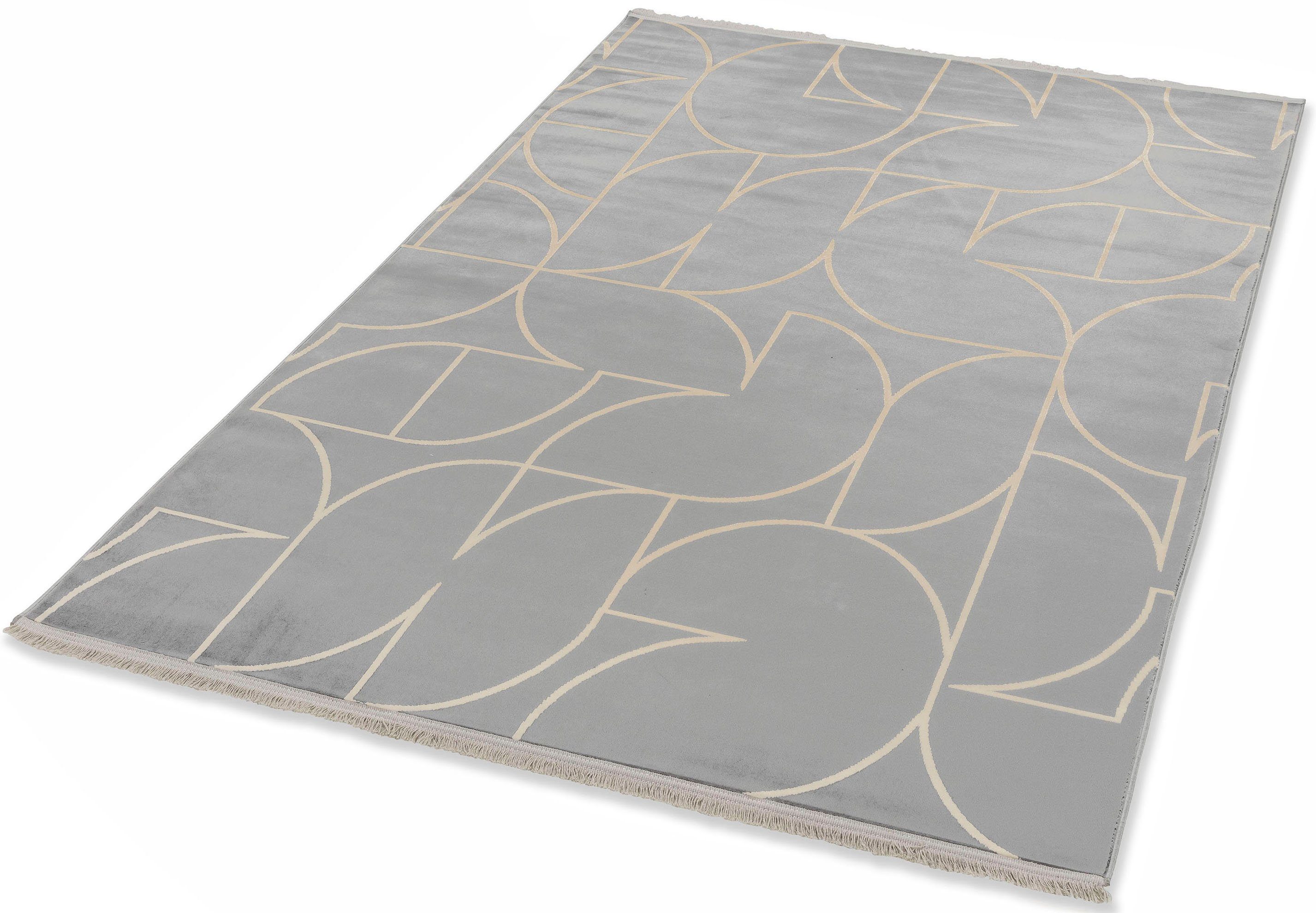 SCHÖNER WOHNEN-Kollektion Teppich Magic 6104, rechteckig, Höhe: 7 mm, Hoch Tief Struktur, mit Viskose, weich und glänzend