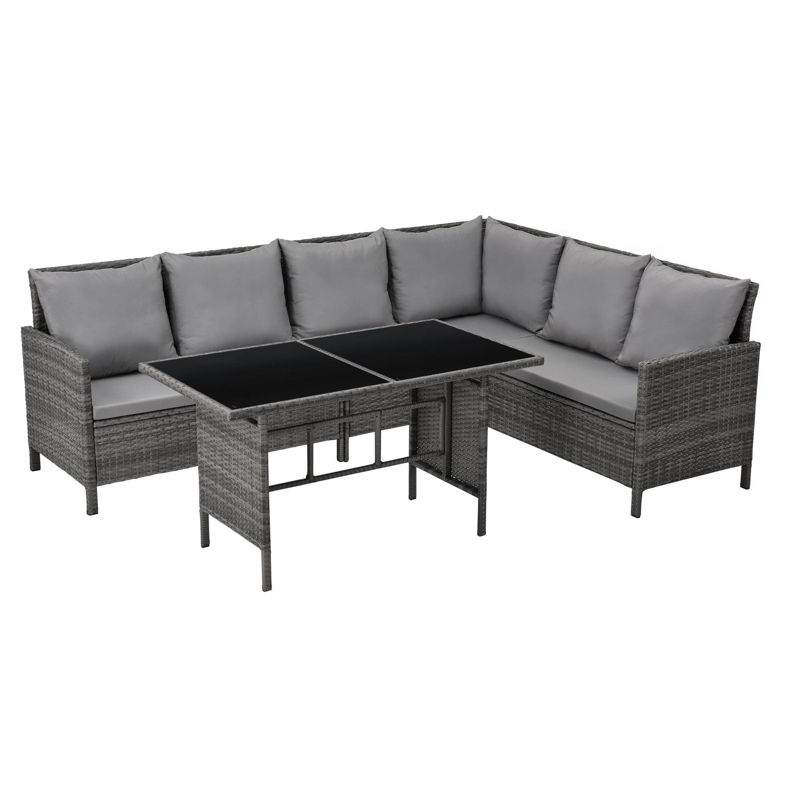 SVITA Gartenlounge-Set MADISON, (Set, 2-tlg., Lounge mit Tisch), Gartenmöbelset, Sitzlounge, inkl. Kissen, Grau