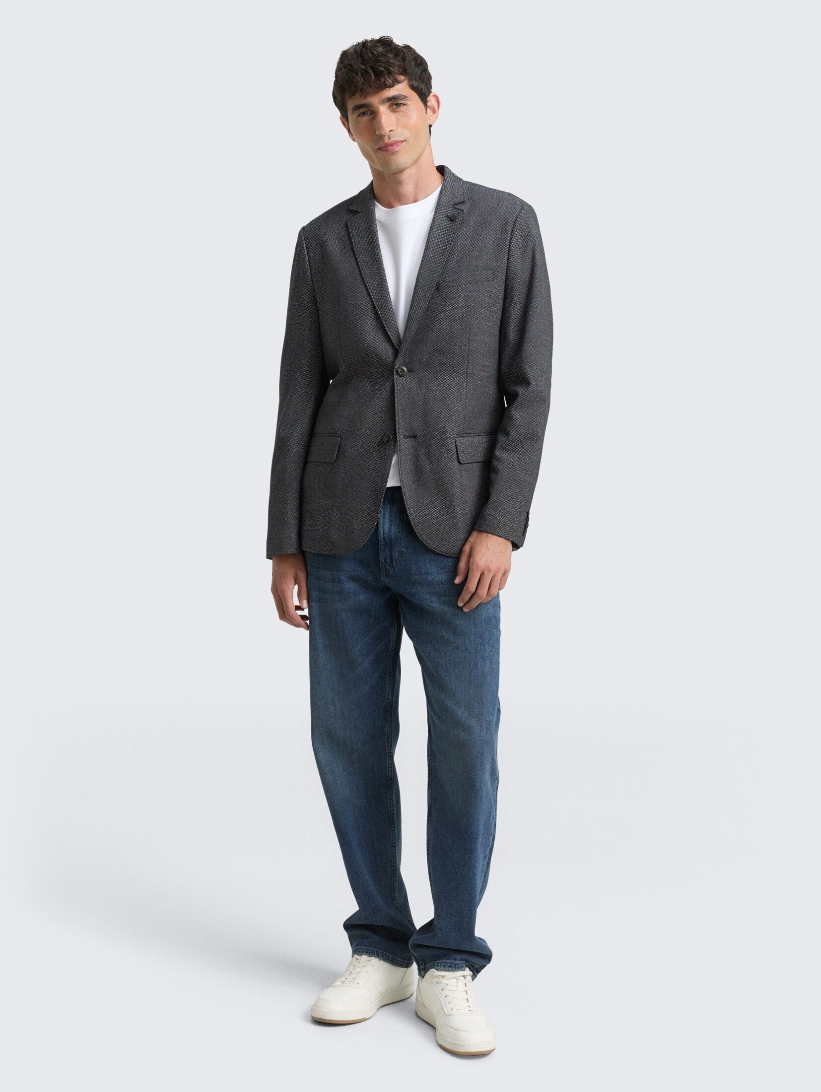 TOM TAILOR Sakko Blazer Dobby Sakko mit Stretch-Anteil