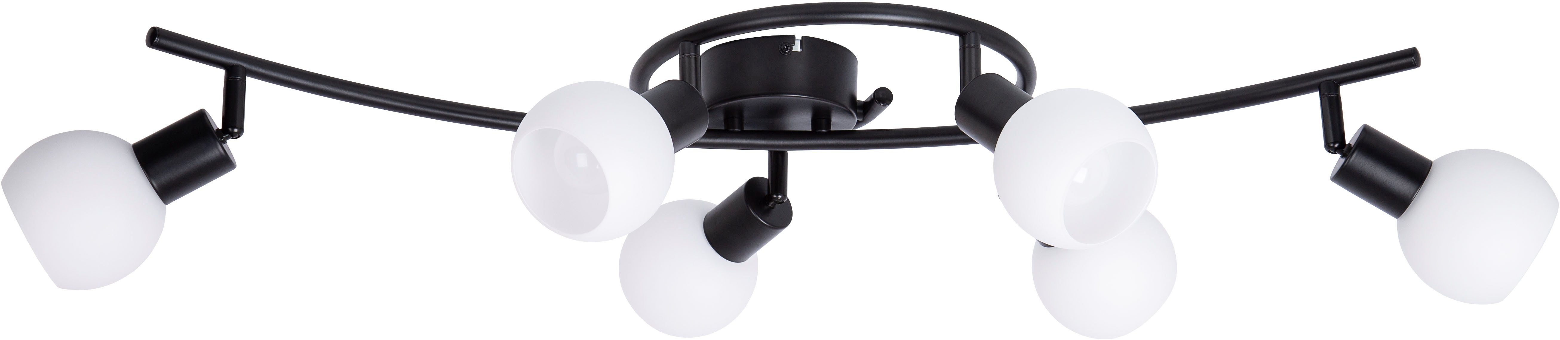 NOWA Deckenleuchte LOXY, Leuchtmittel wechselbar, Warmweiß, Deckenlampe, Dreh-/Schwenkbar, Glas opal, Flur, Wohnzimmer
